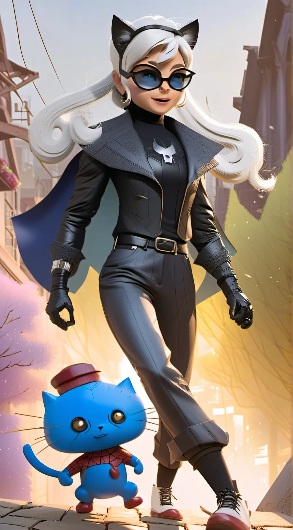 ai character: Black cat background