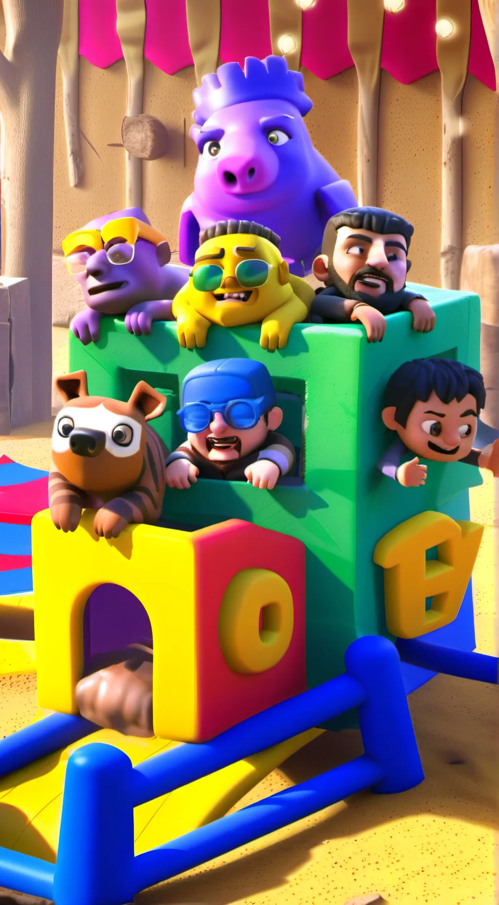 ai character: The amazing circus background