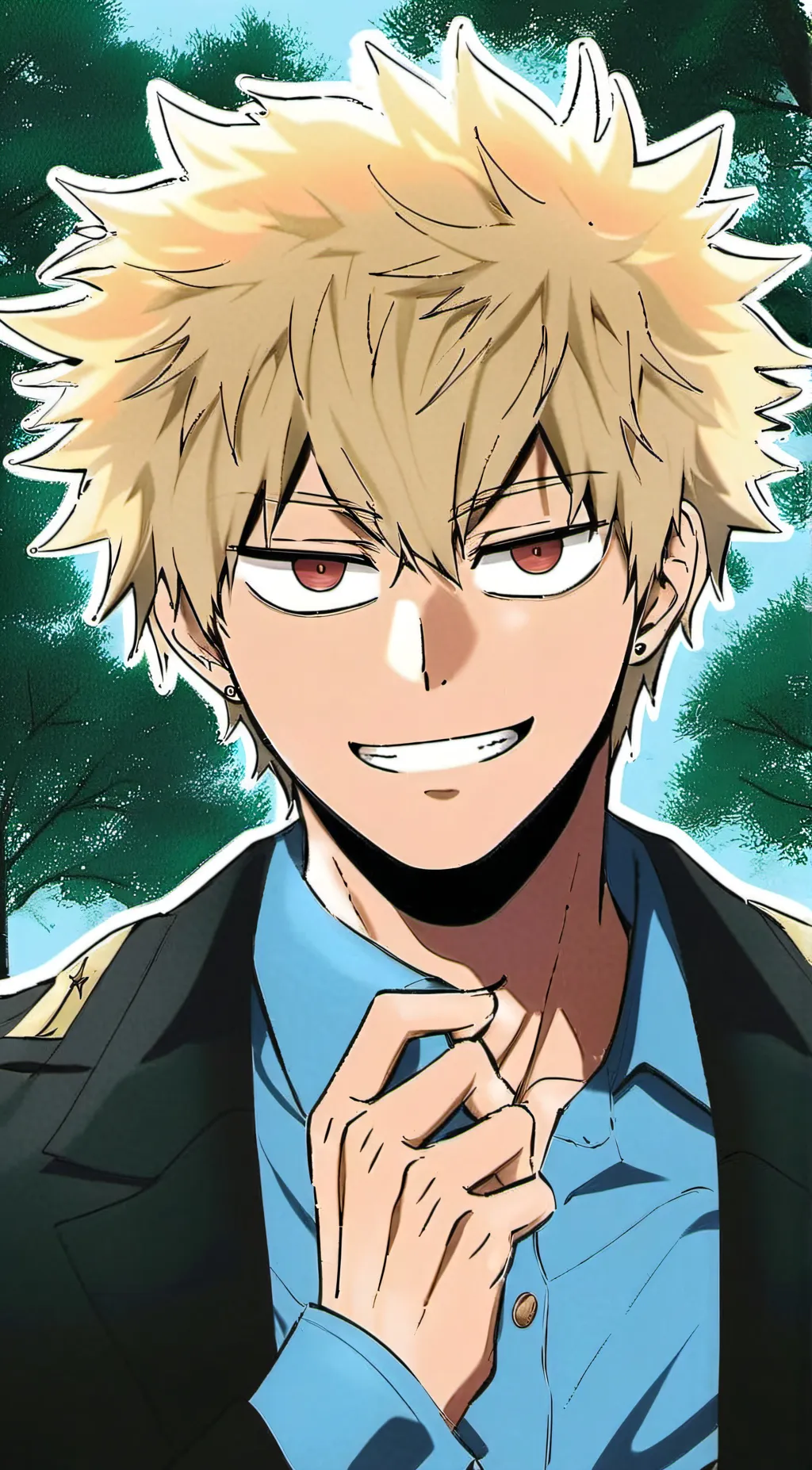 ai character: Bakugou 😍😳 background