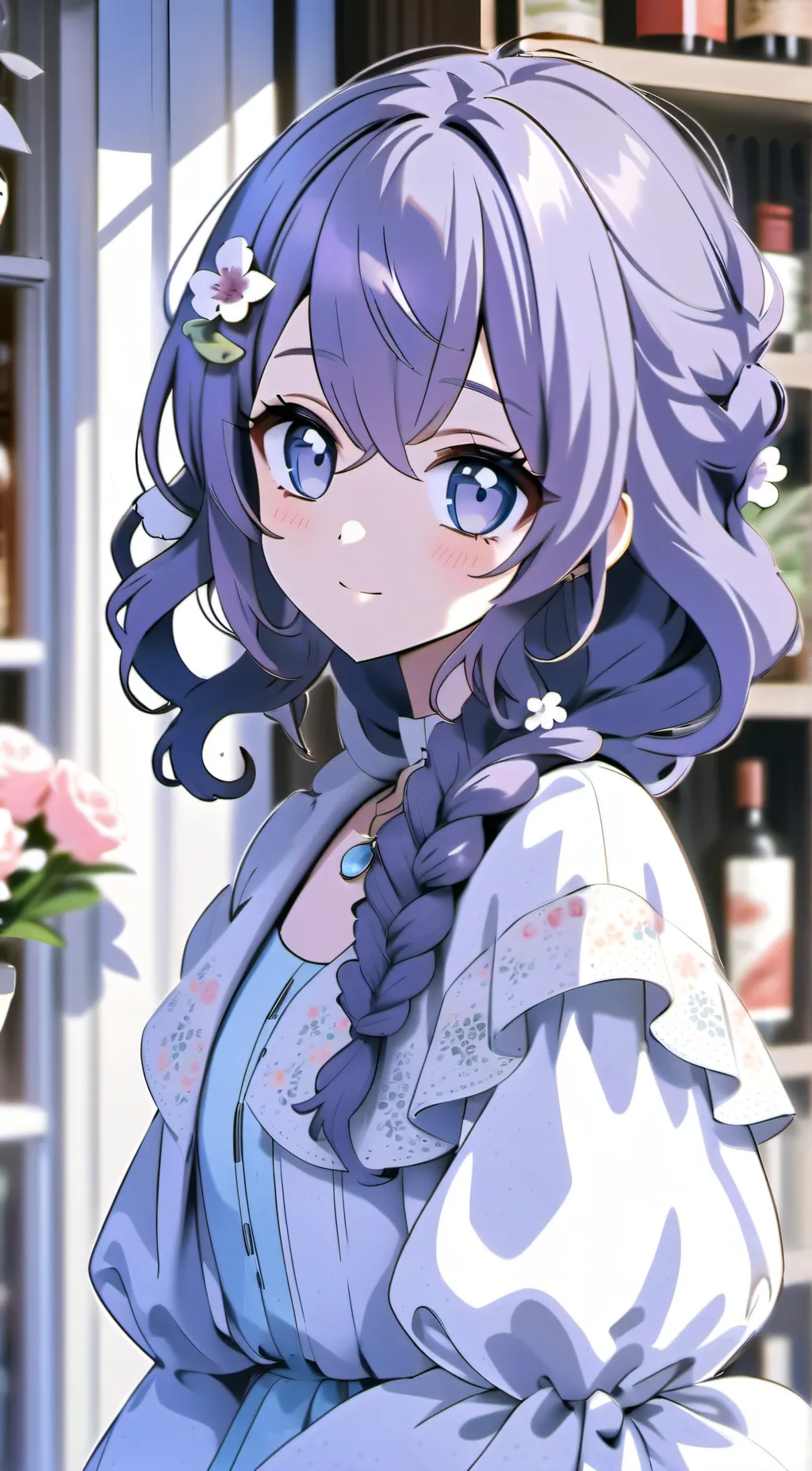 ai character: Lavender background