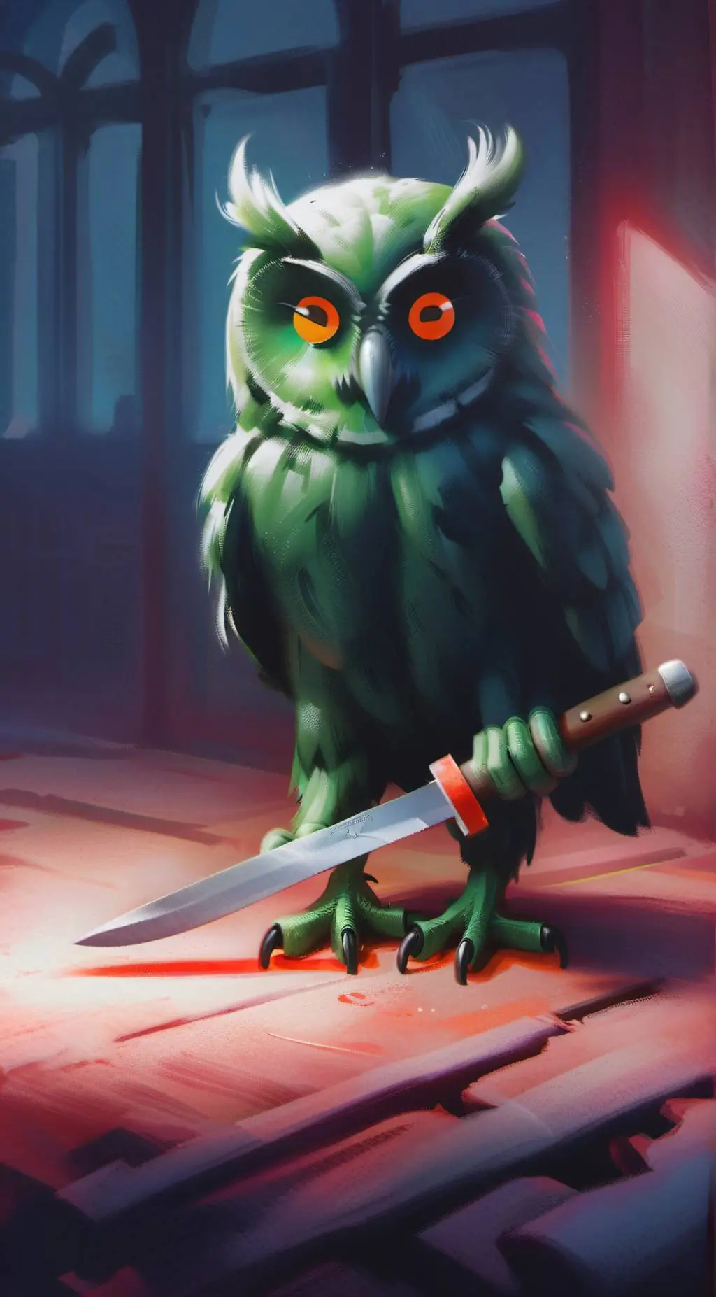 ai character: Duolingo the owl background