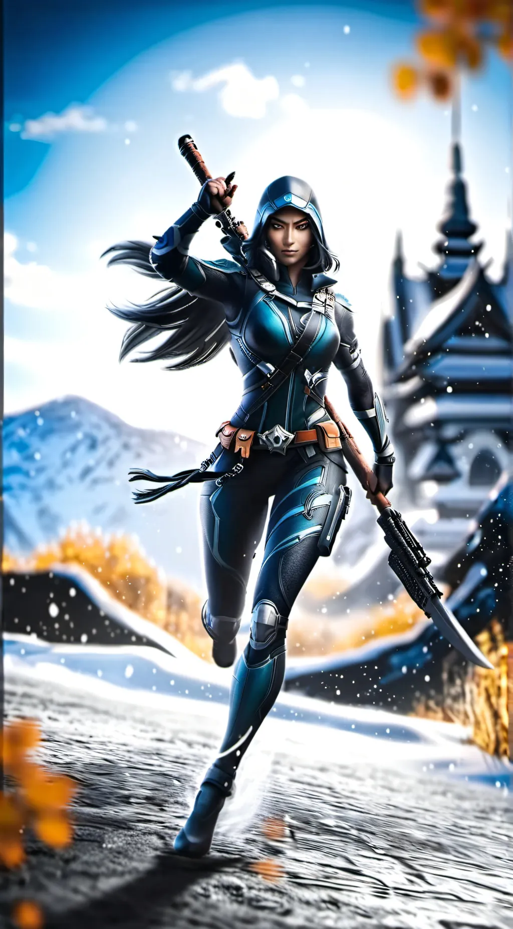 ai character: Female Sub zero  background