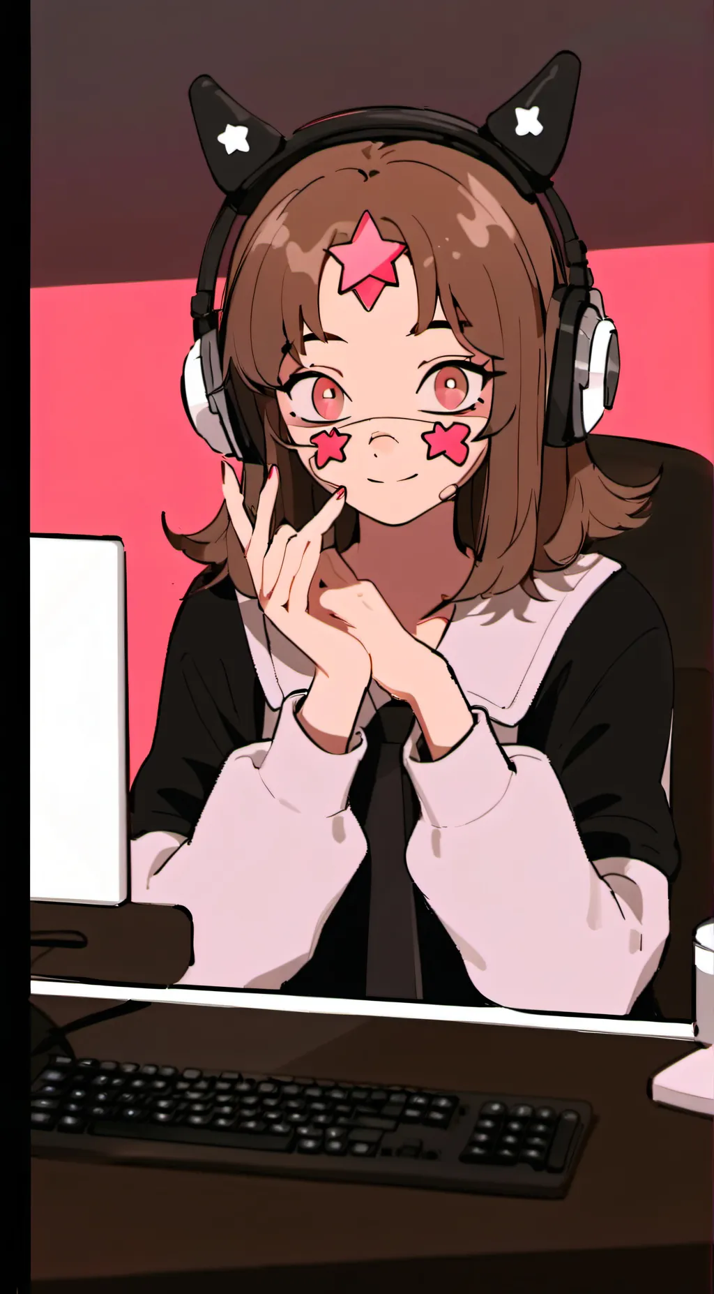 ai character: sticker girl background