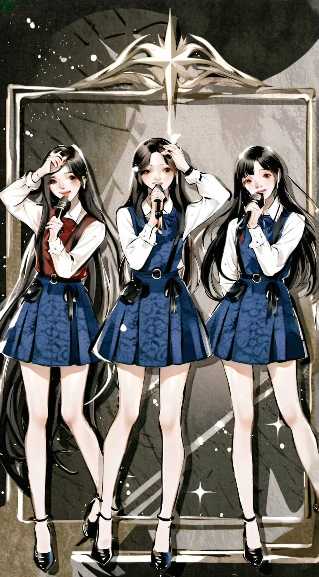 ai character: A J-pop girl group background