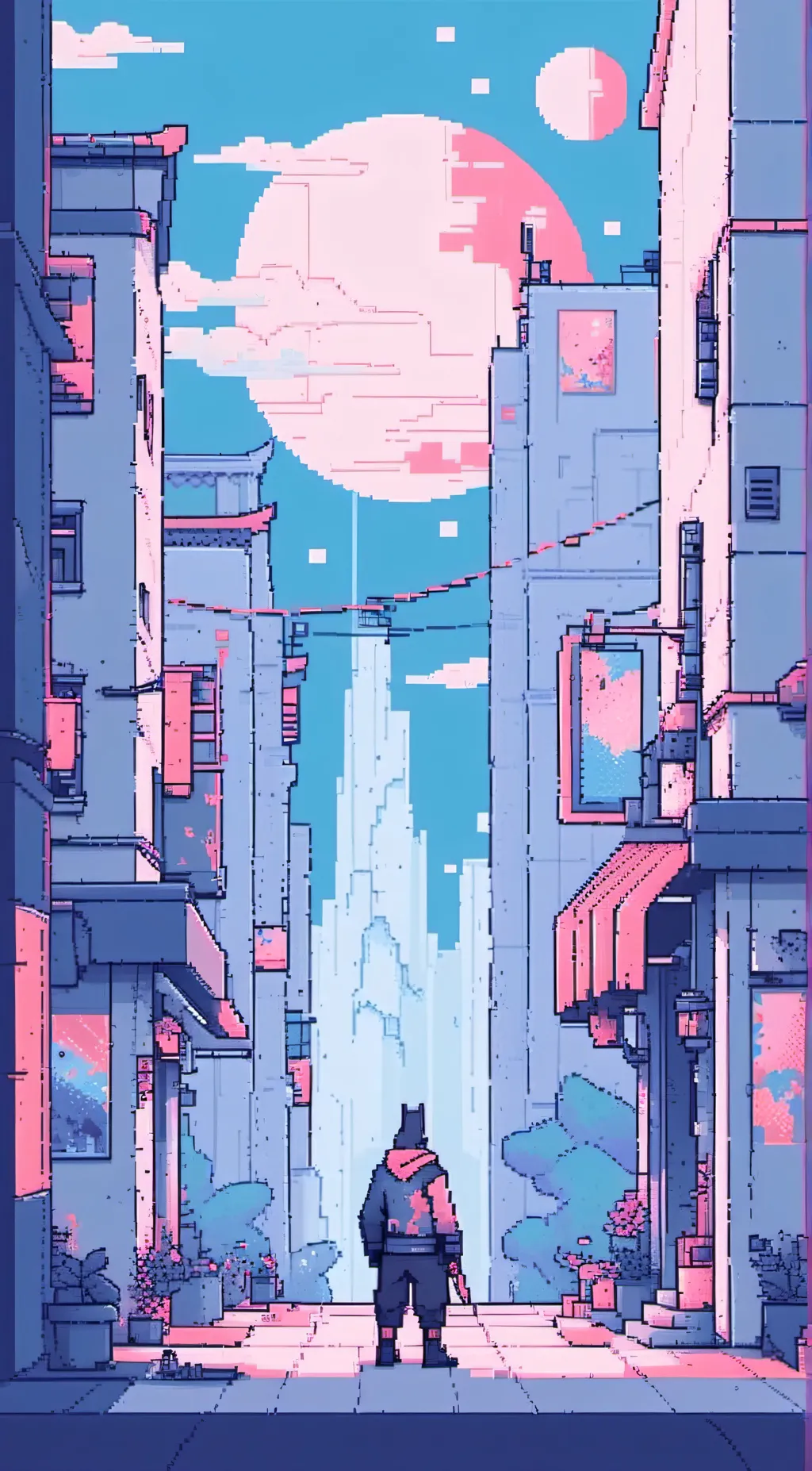 ai character: Pixel titan trio background