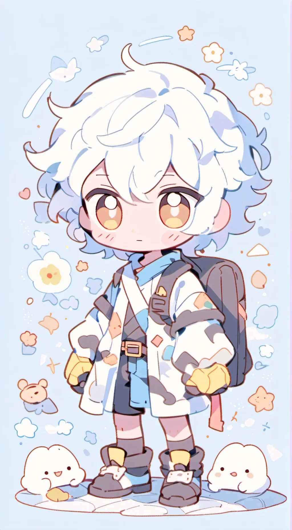 ai character: Roman a cute cat background