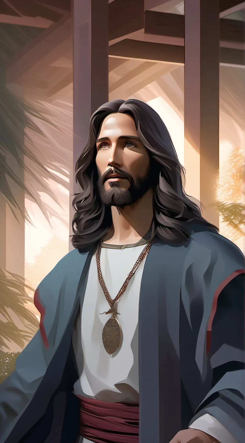 ai character: Jesus background
