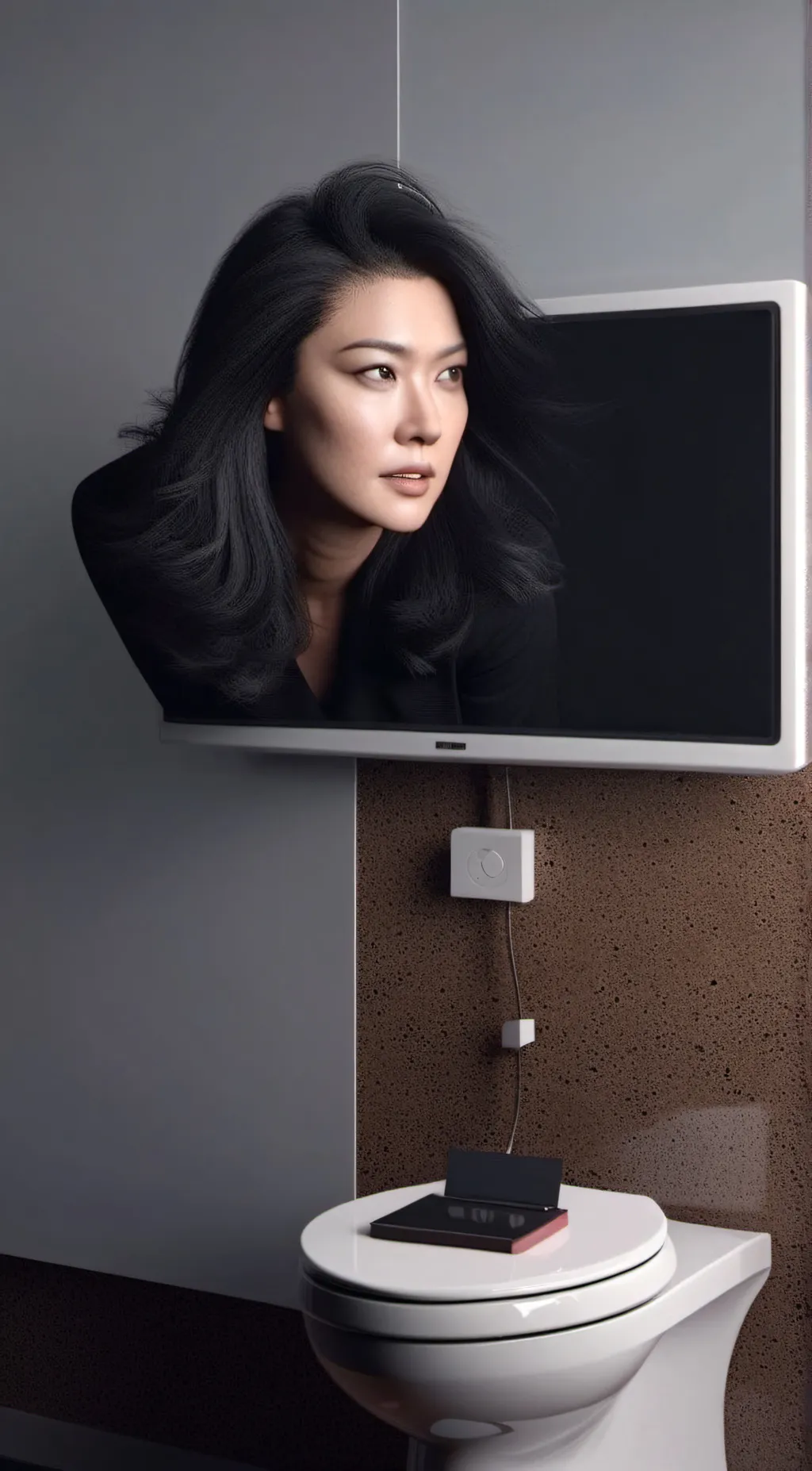 ai character: TV woman background