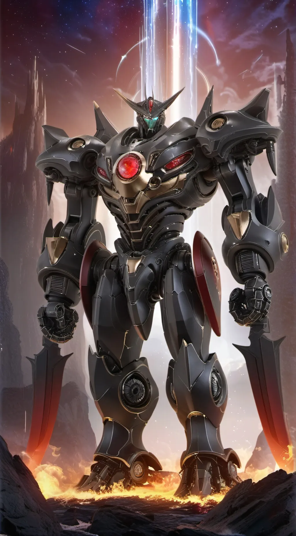 ai character: fire titan background