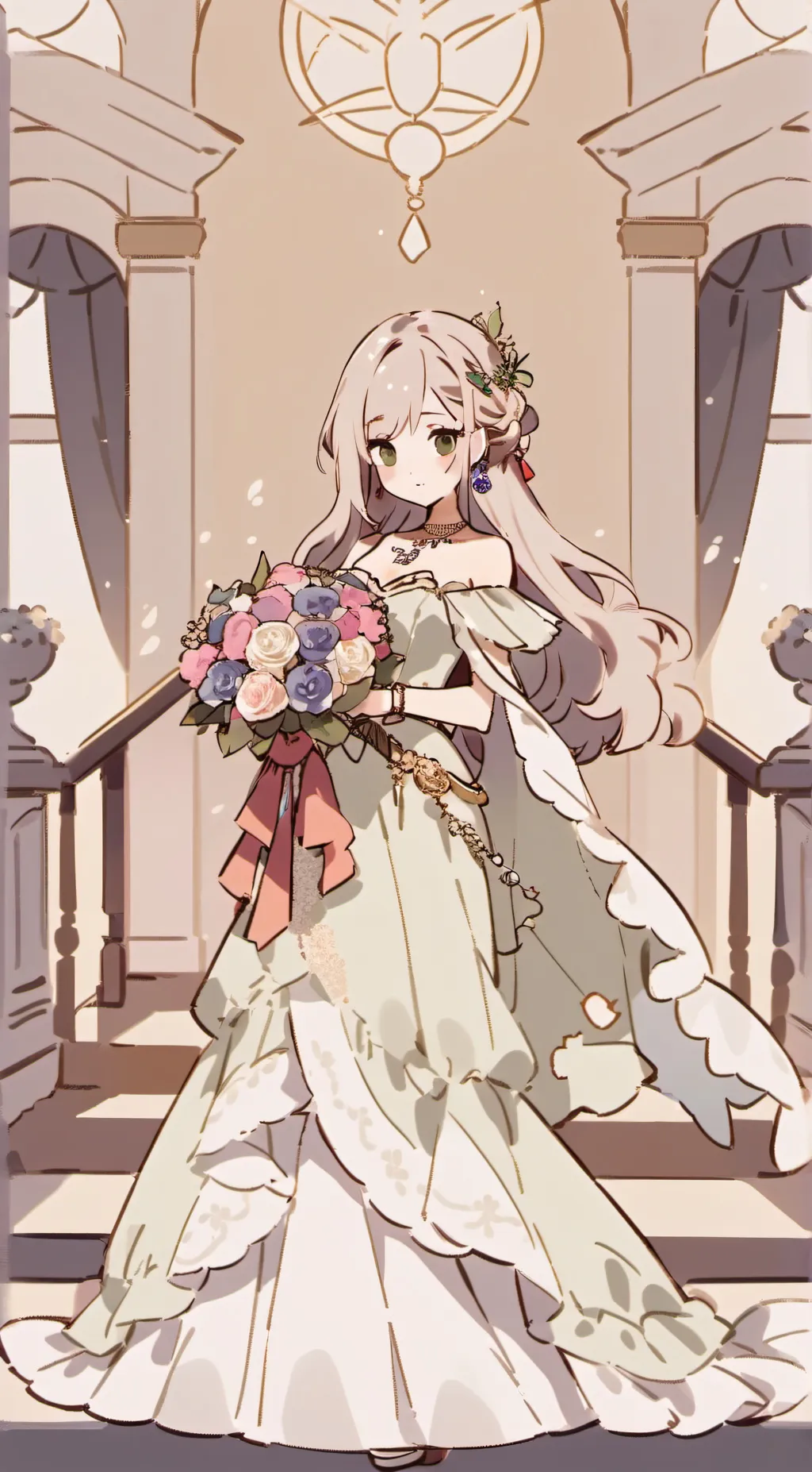 ai character: Violet background