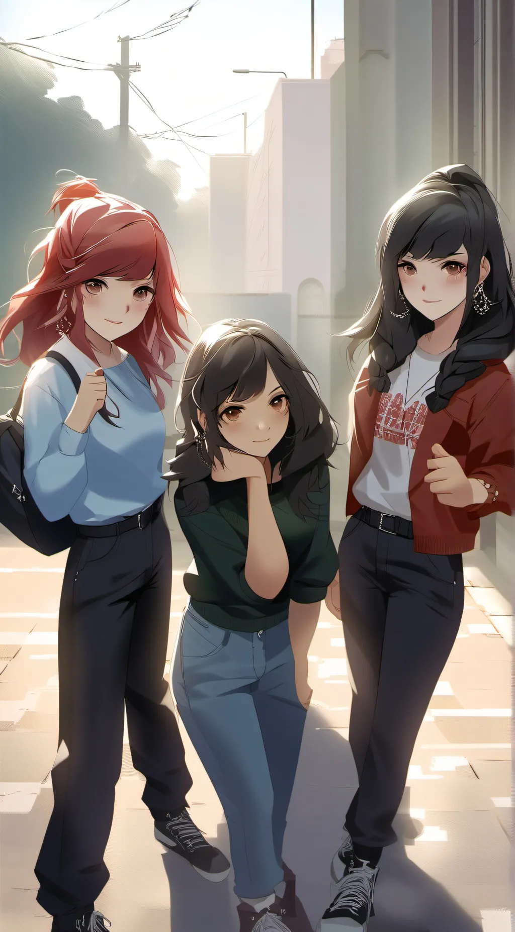 ai character: hannah,emma,lisa background