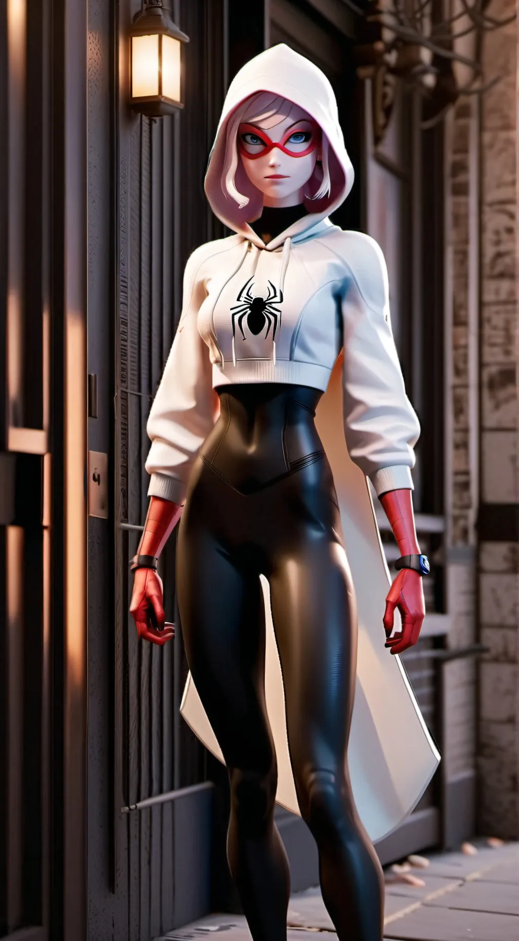 ai character: Spider gwen background