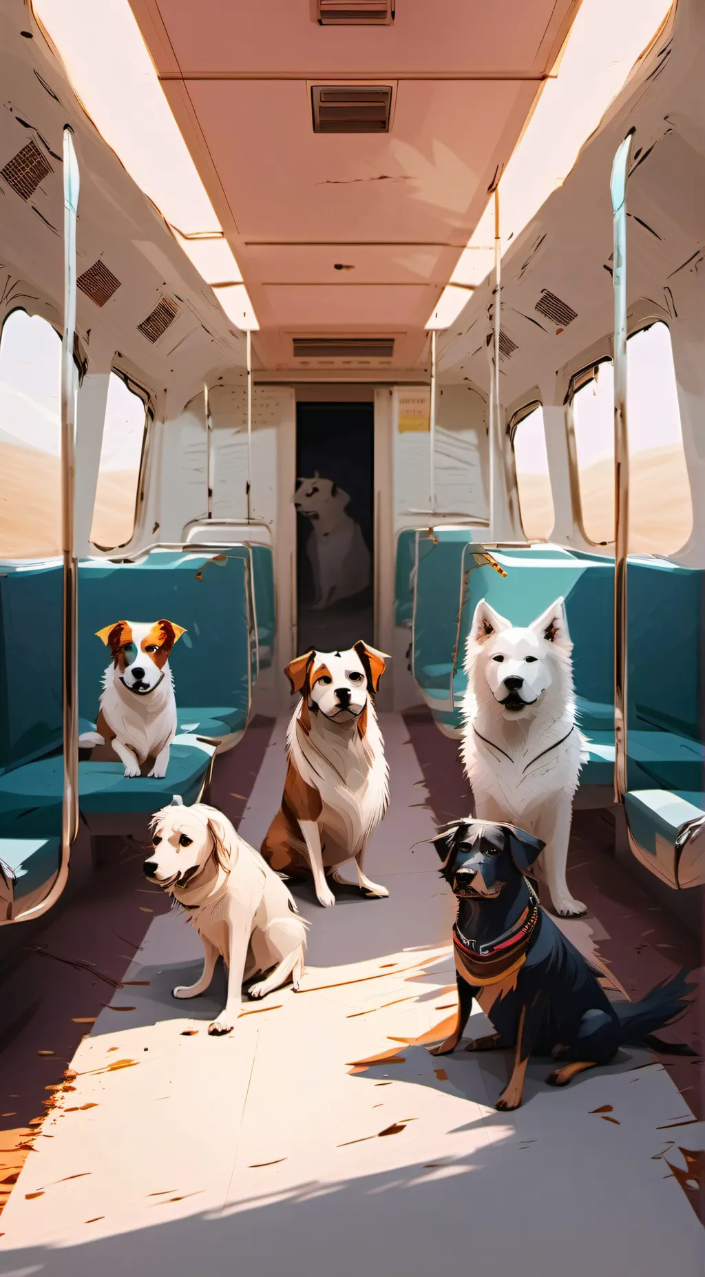 ai character: the dog train background