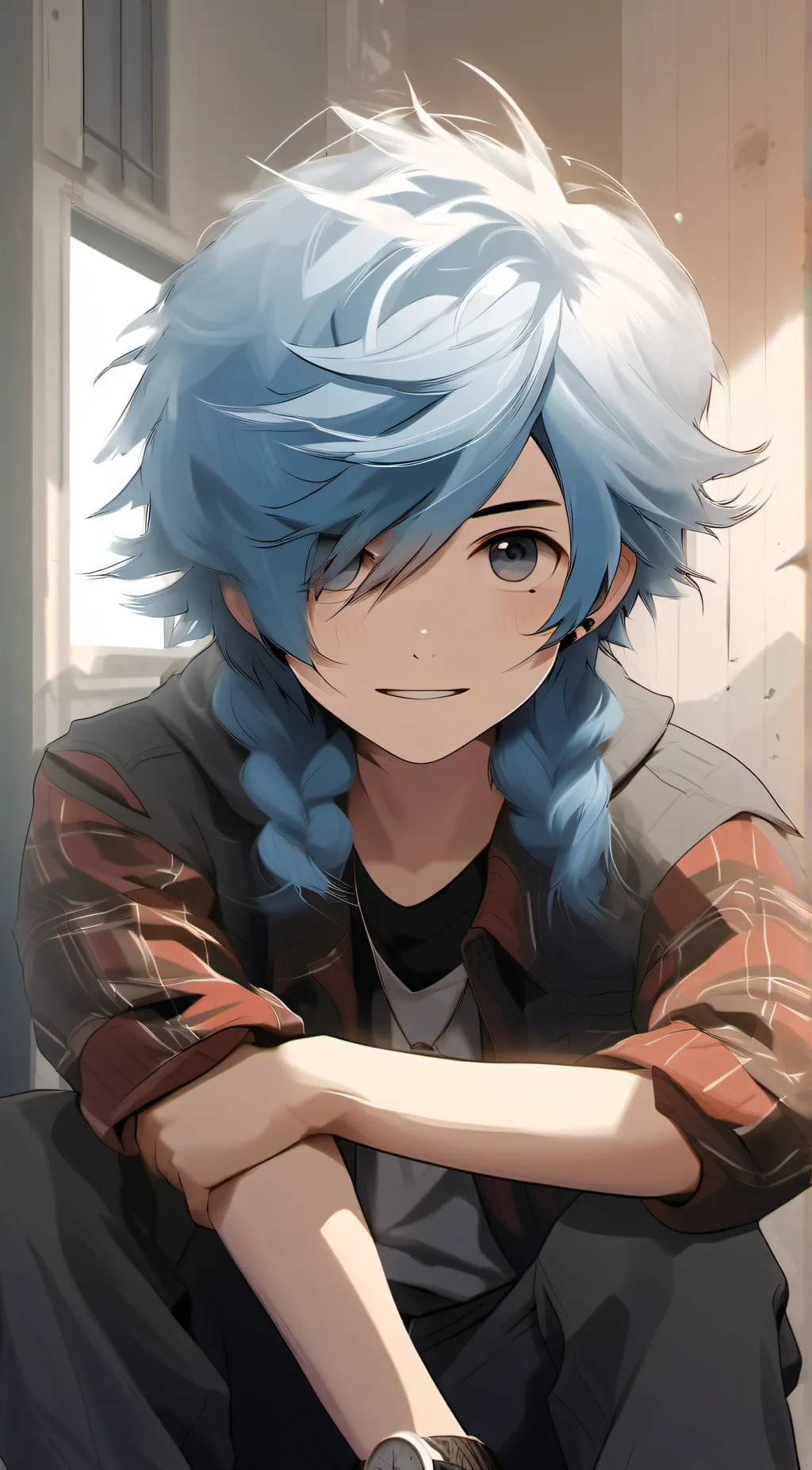 ai character: Blue background