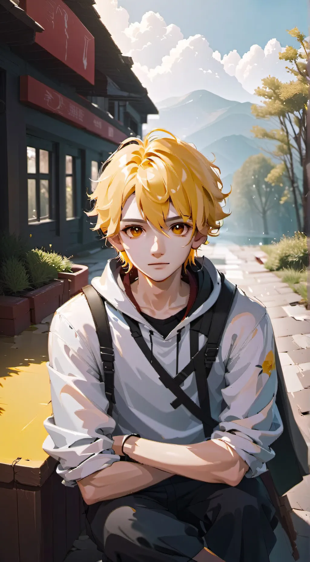 ai character: Yellow background