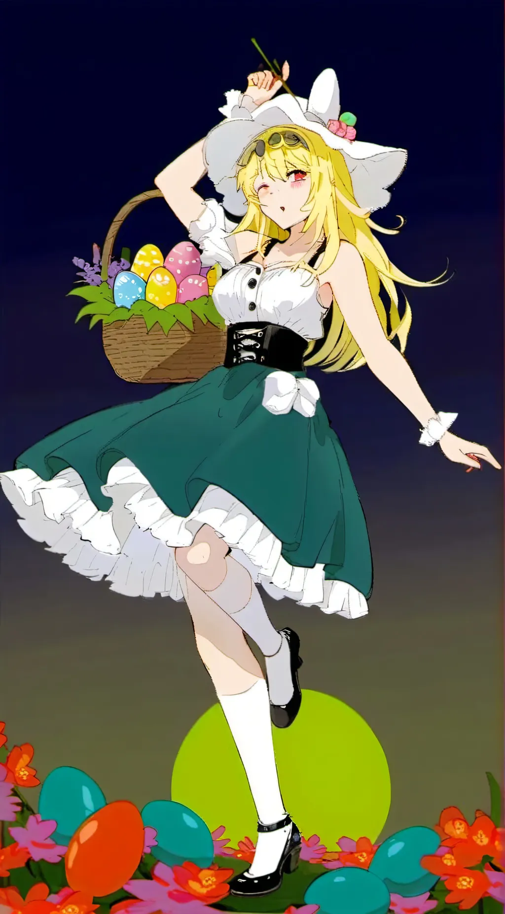 ai character: Easter lucoa  background