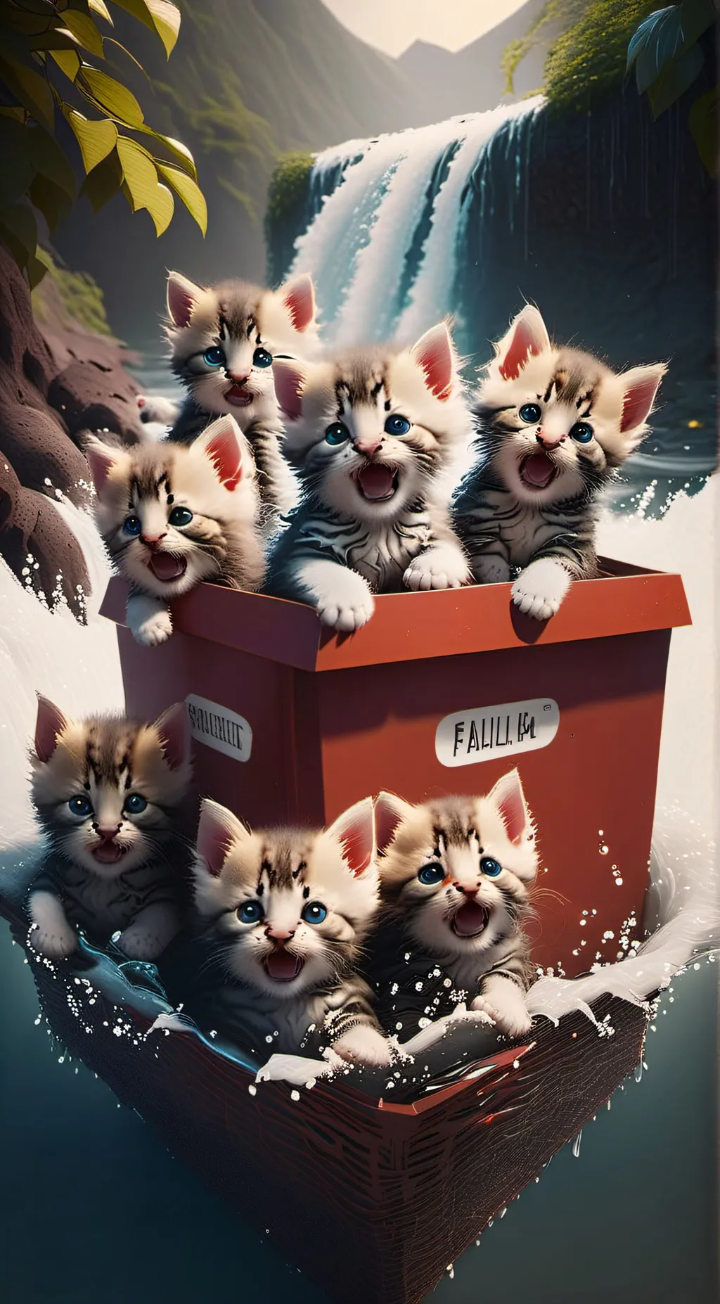 ai character: cat family  background