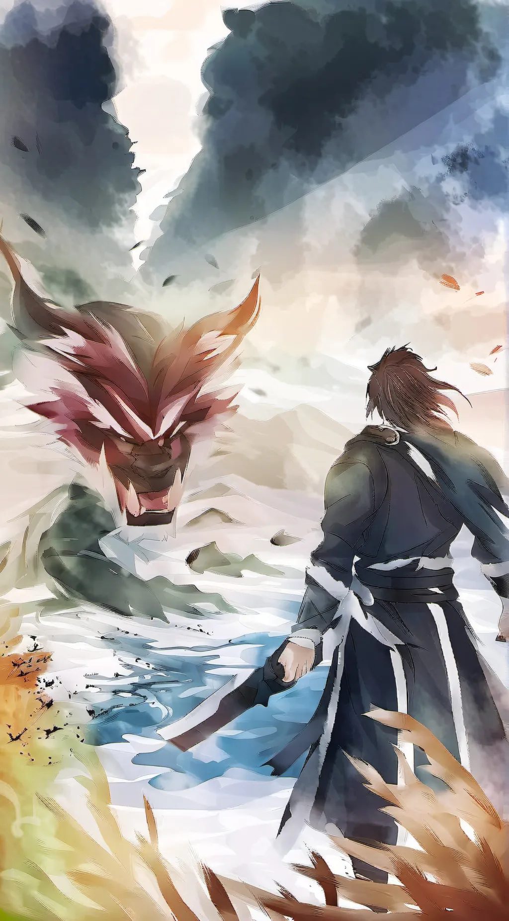 ai character: Leaf background