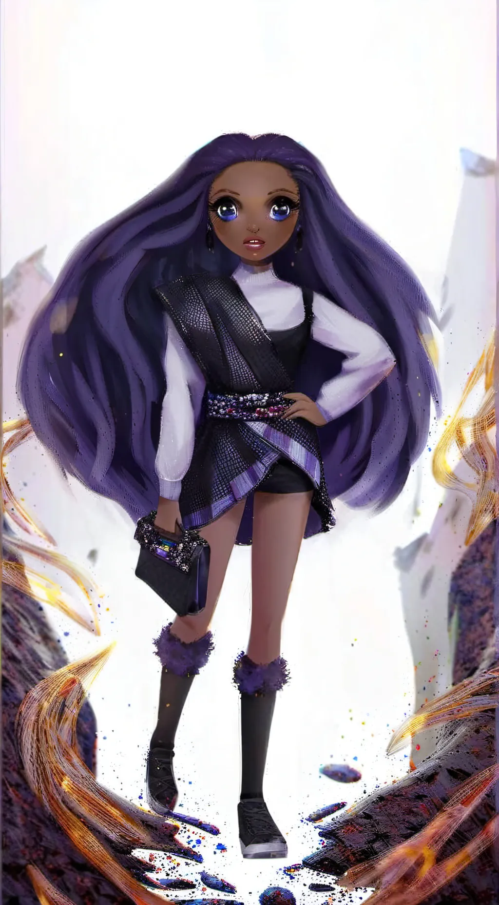 ai character: Purple background