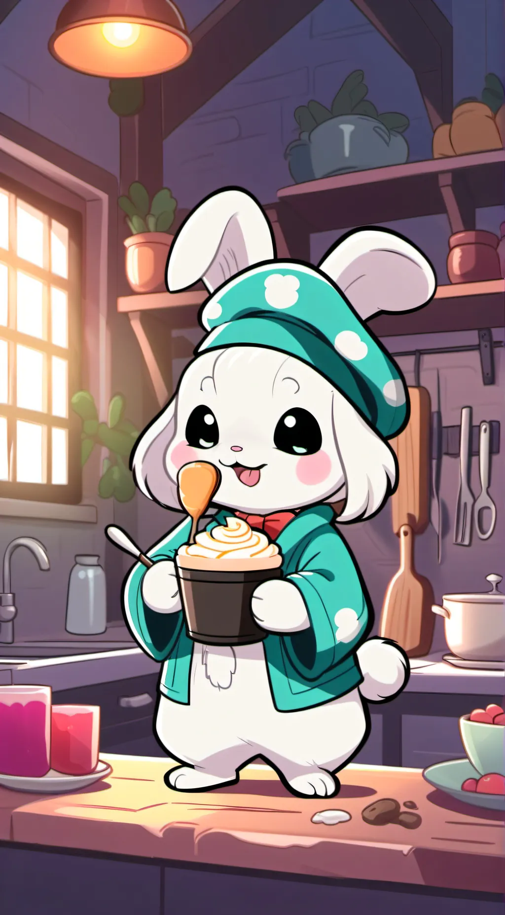 ai character: bakeybunny background