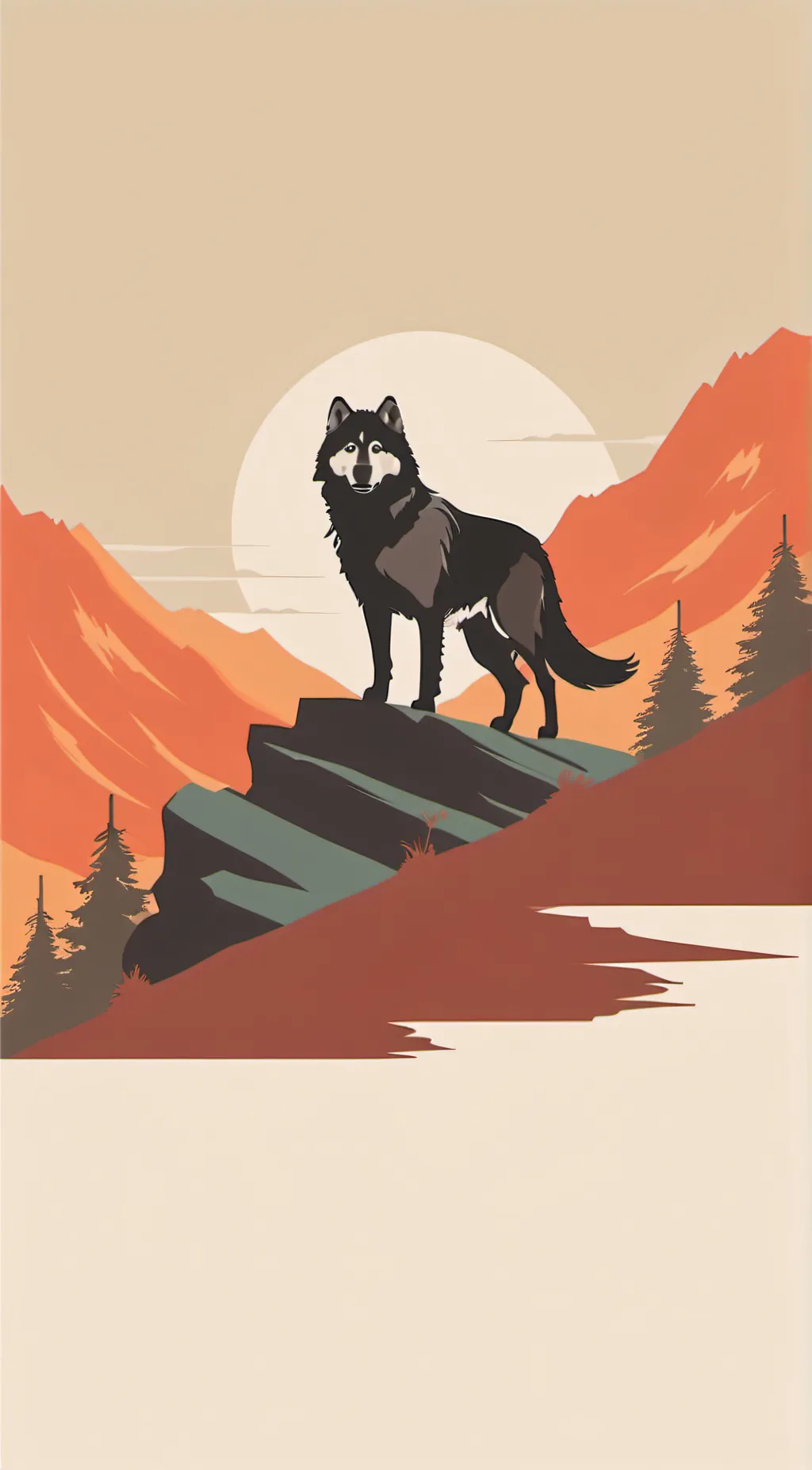 ai character: giant husky background