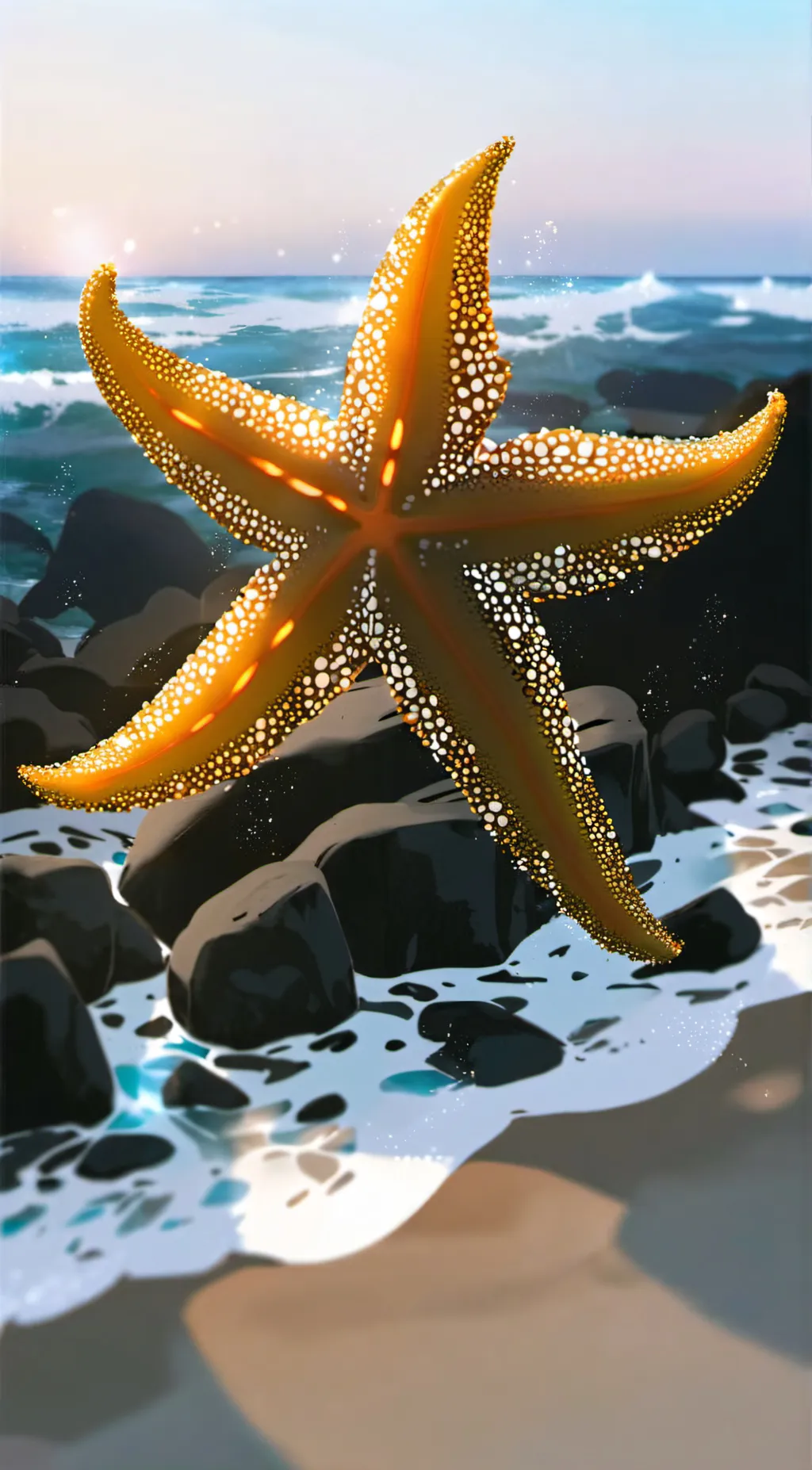 ai character: starfish(balls) background