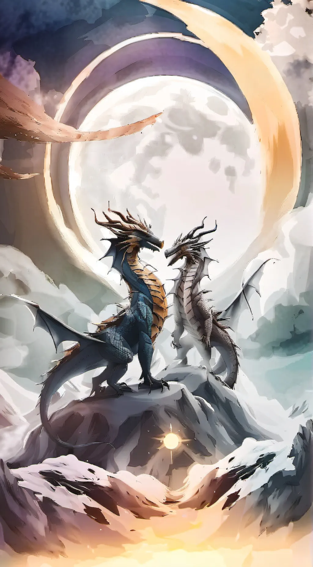 ai character: -moon- -sun- background