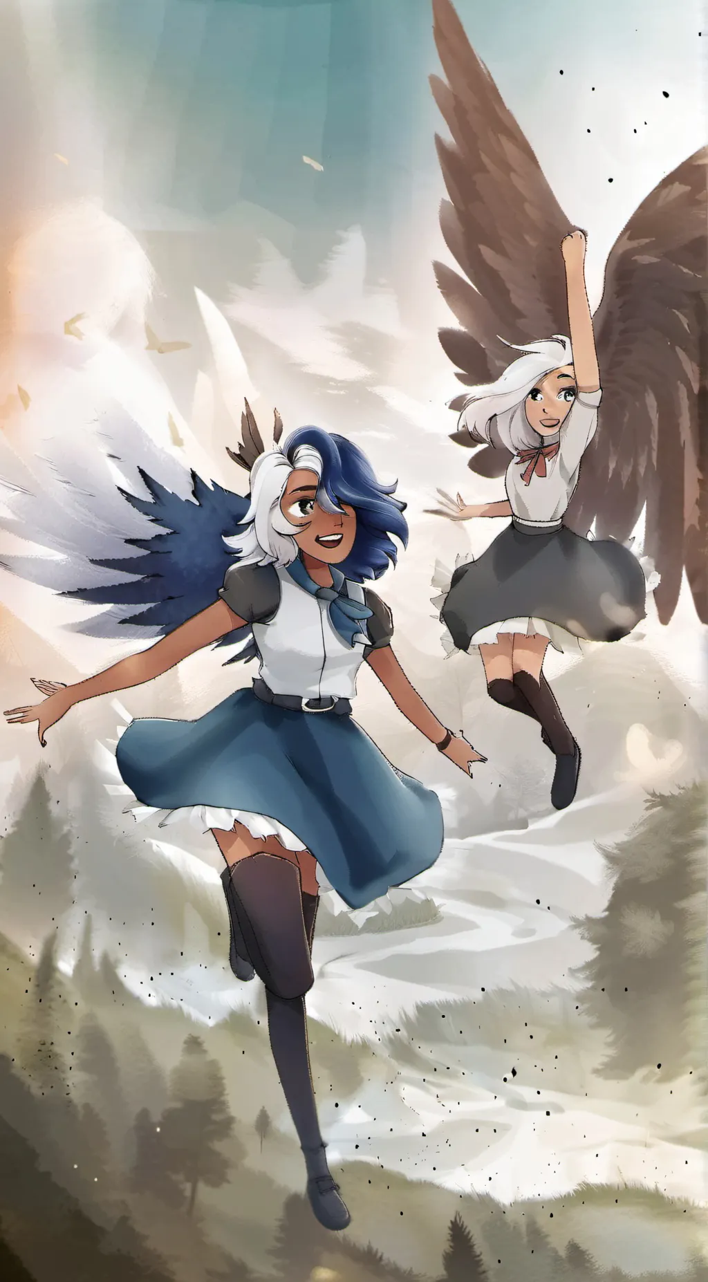 ai character: Luna and Rhia background