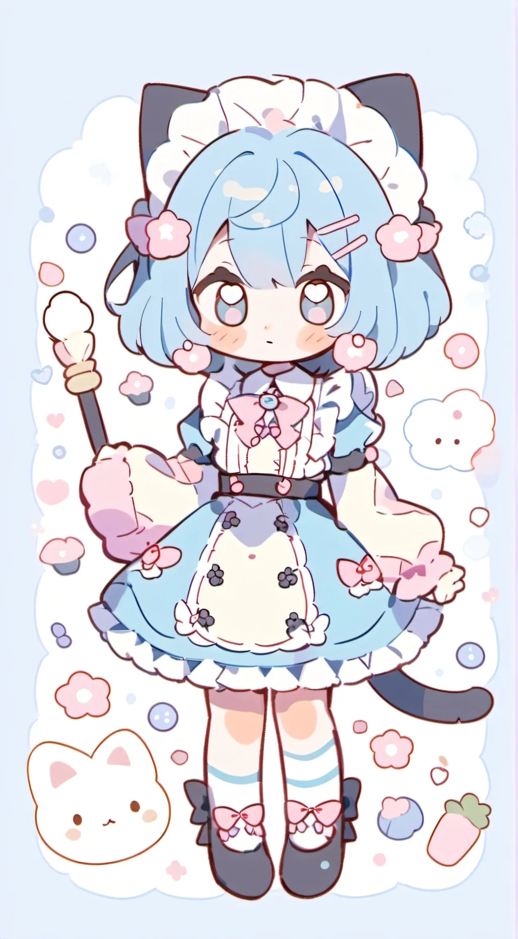ai character: UwU cat(blue) background