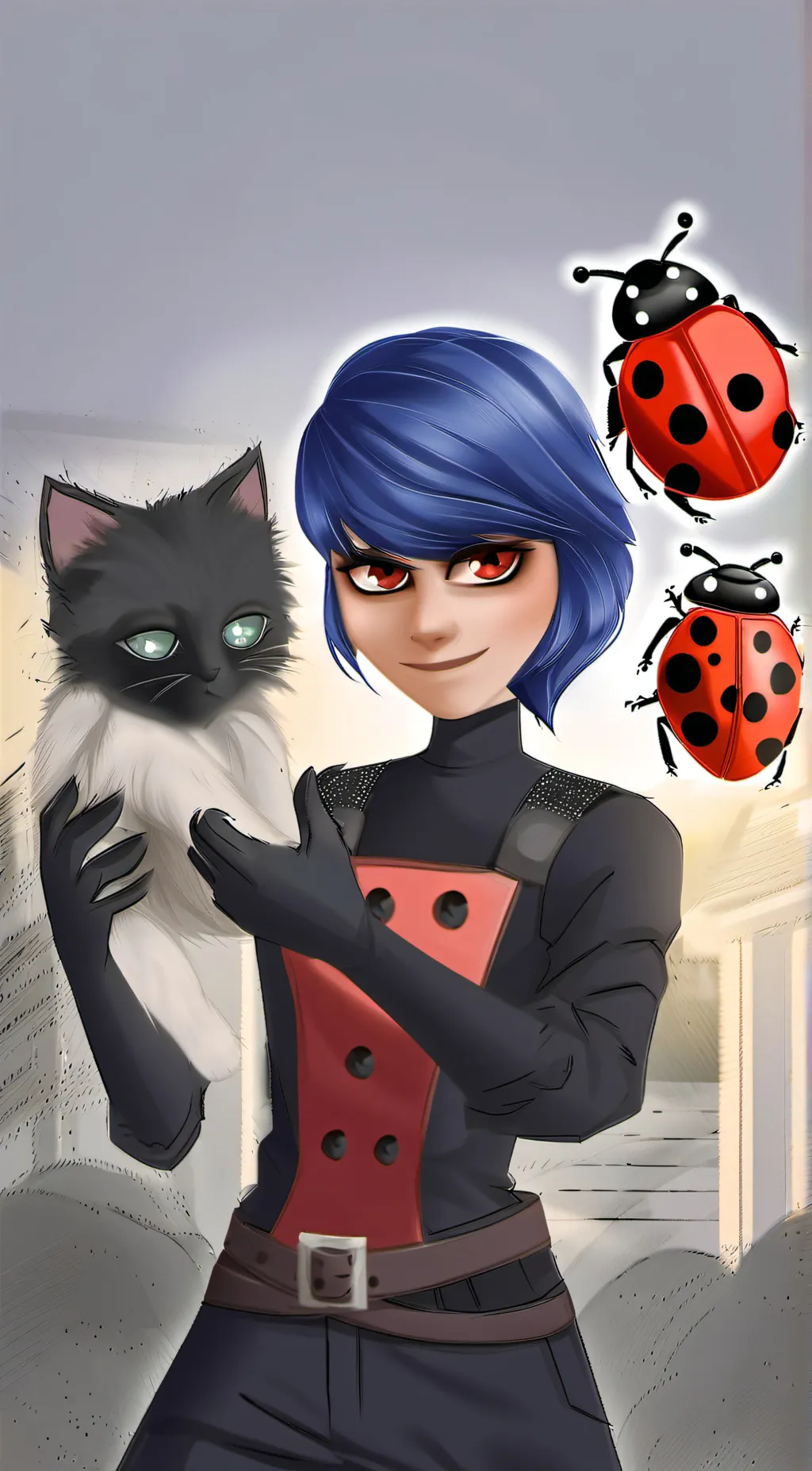 ai character: lady bug  background