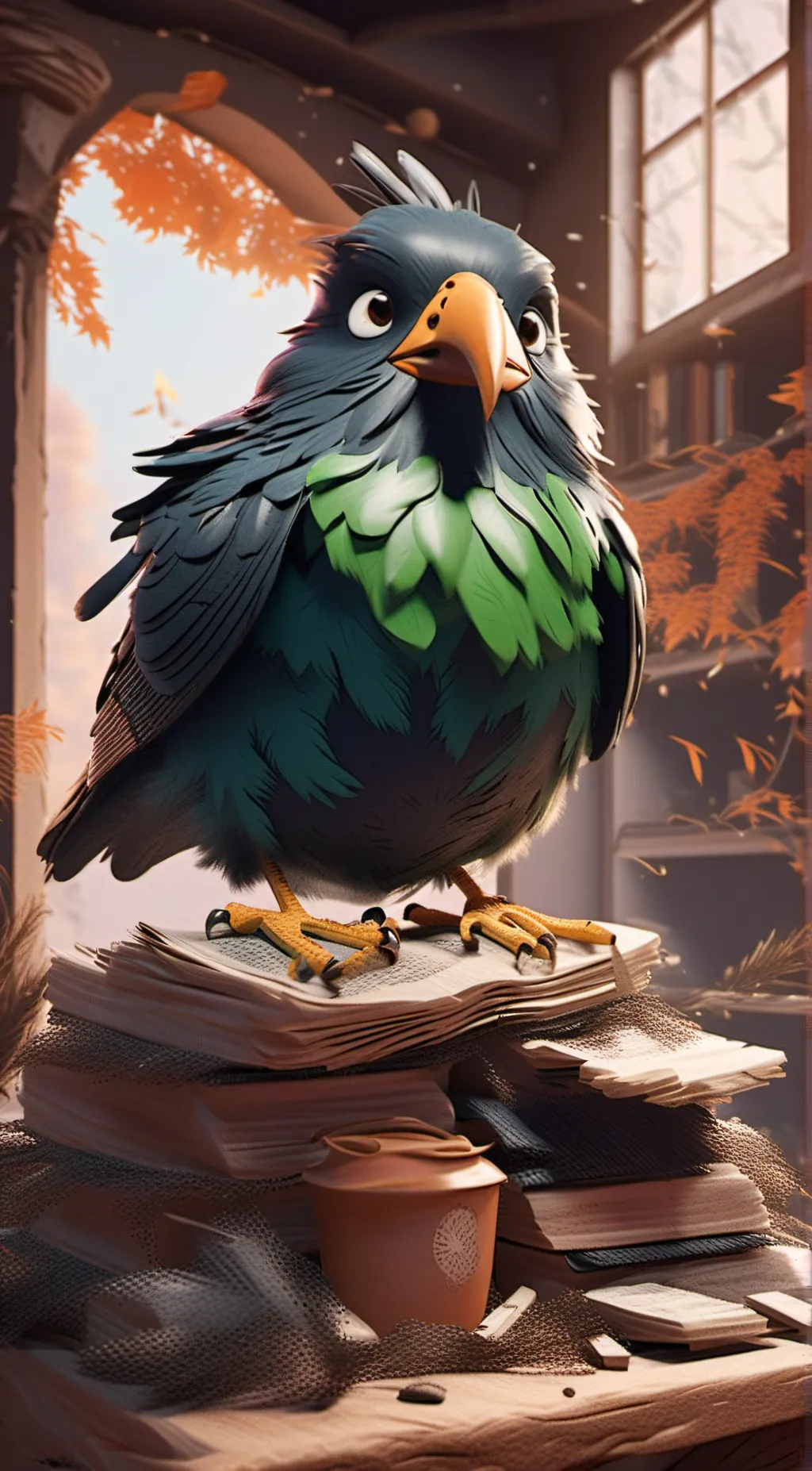 ai character: Bird background