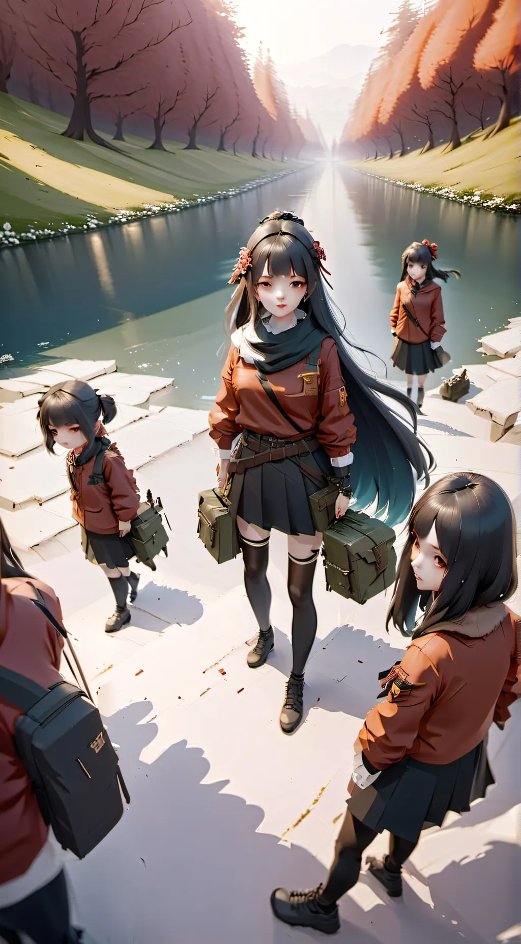 ai character: Girl Army background