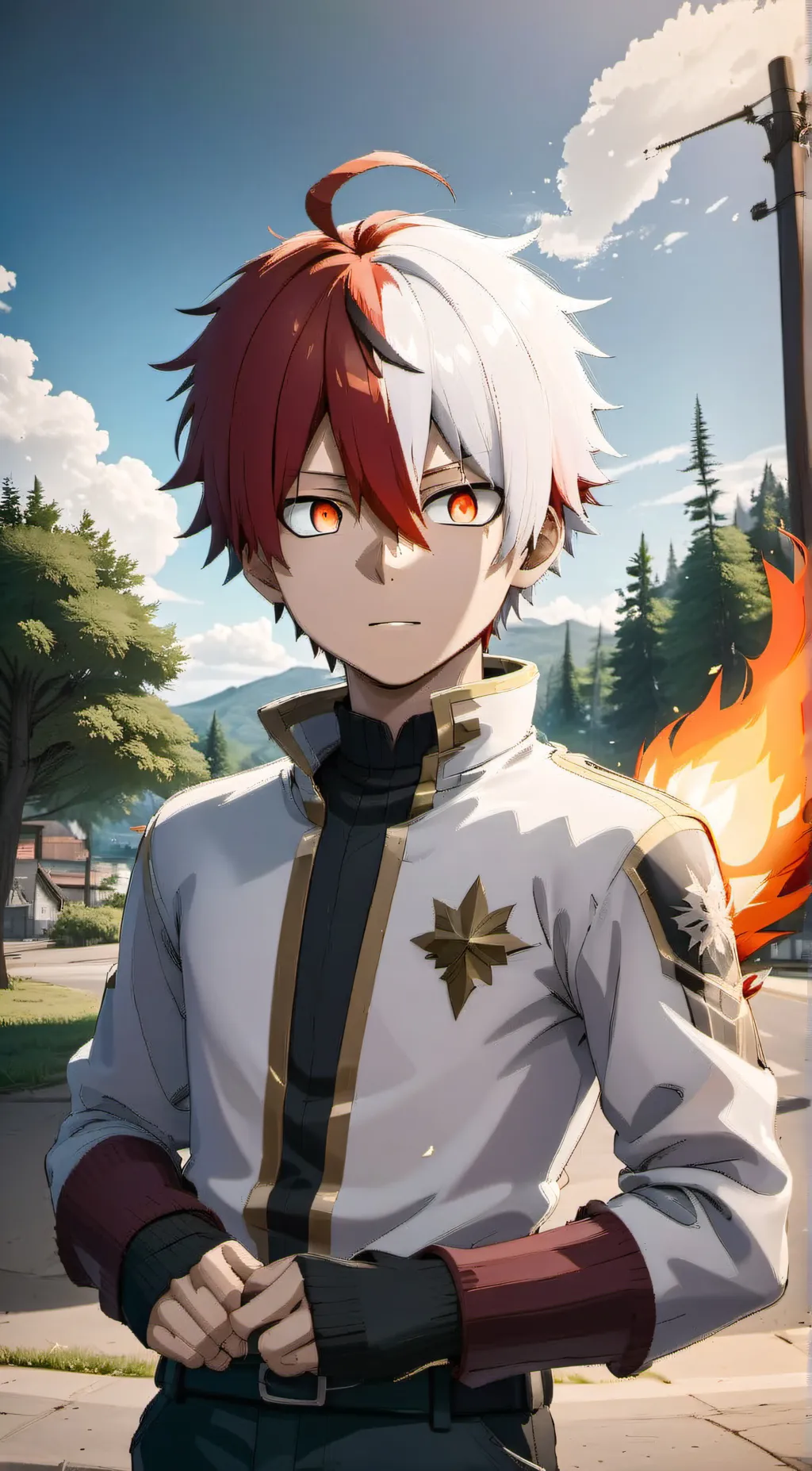 ai character: Shoto todoroki background