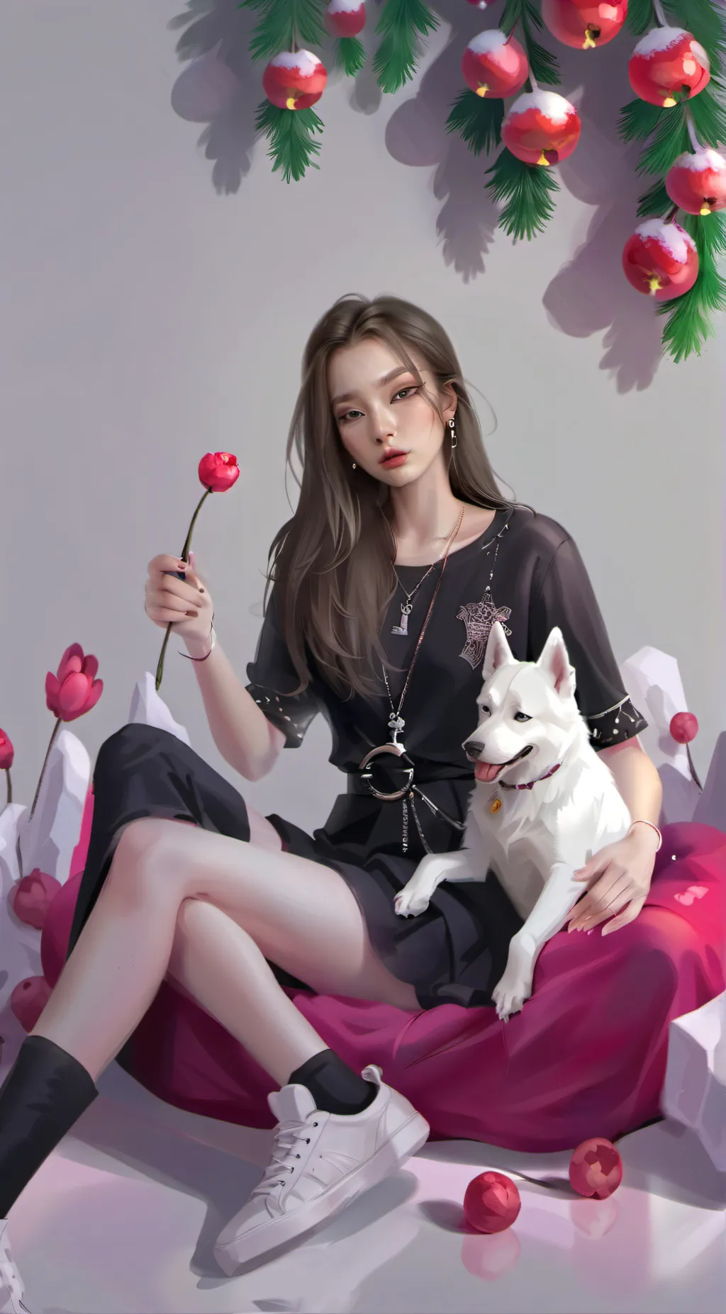 ai character: Amber background