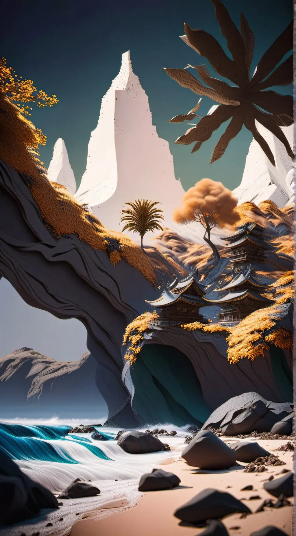 ai character: Beach aph background