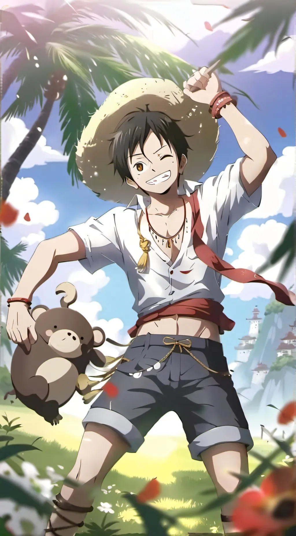 ai character: Straw hats background