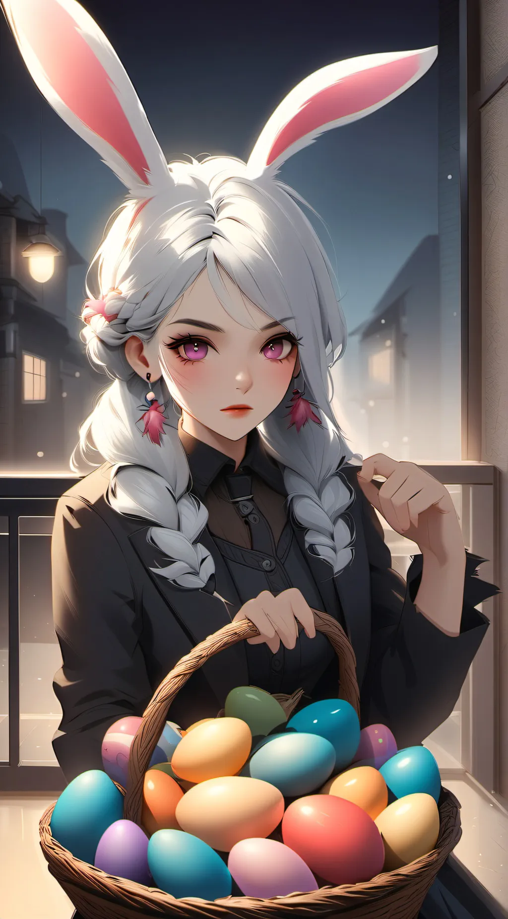 ai character: Easter Bully ♀️🐰 background
