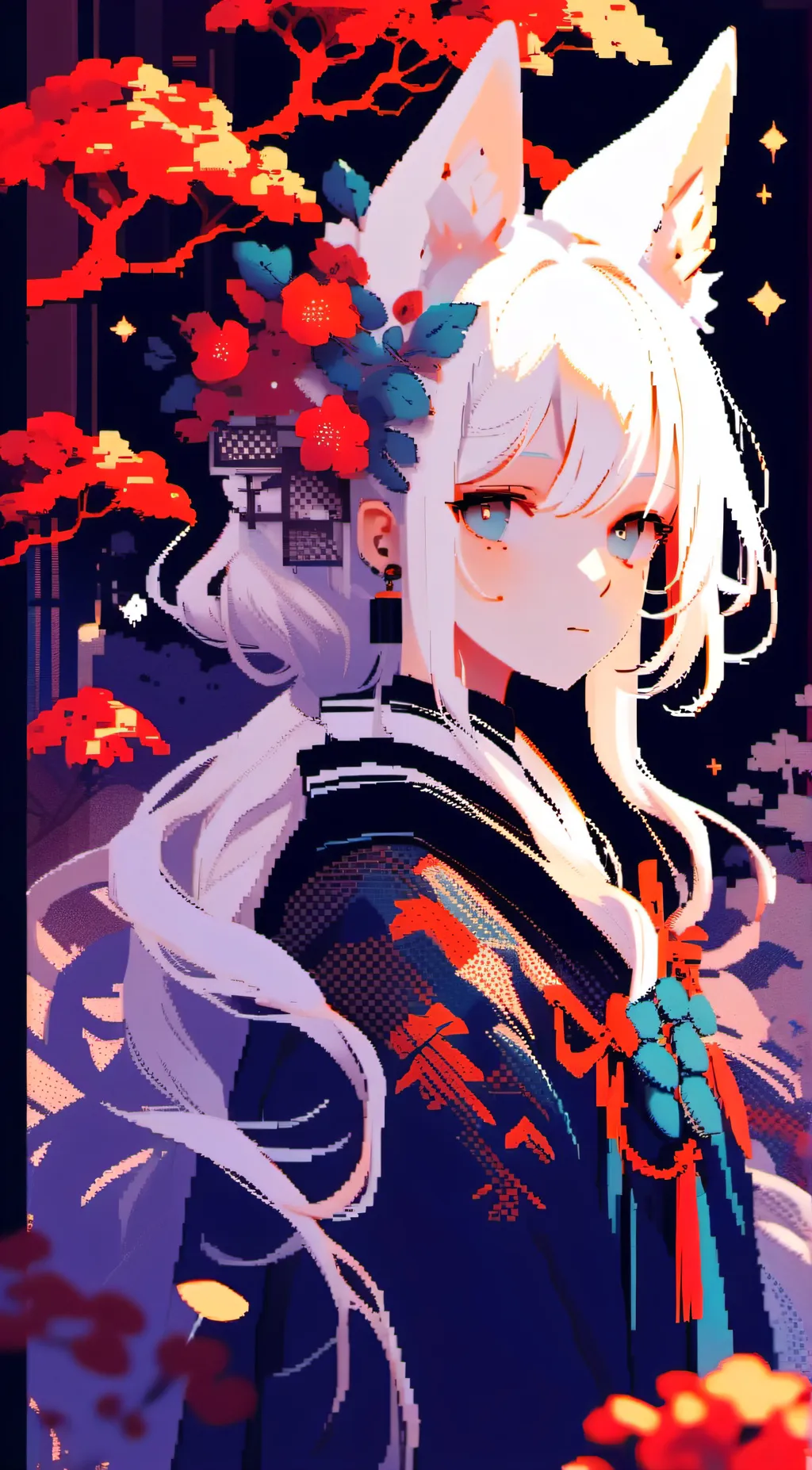 ai character: Kiro but pixel art background