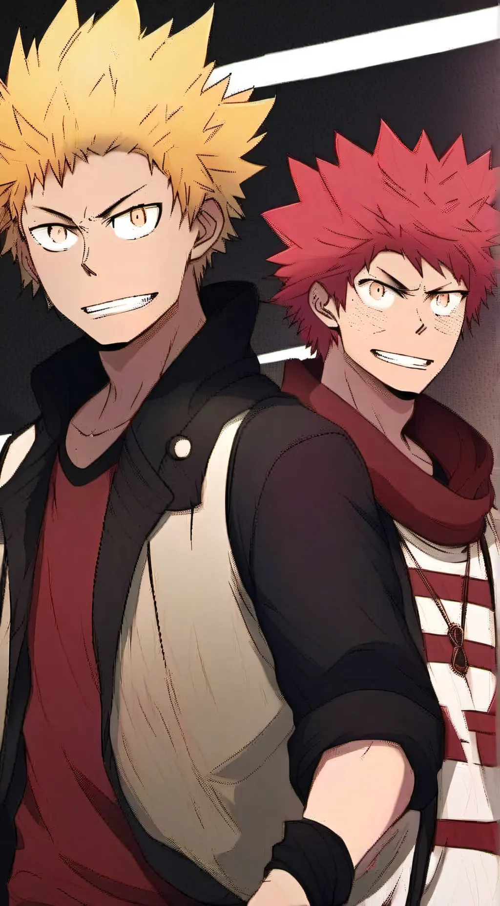 ai character: Bakugo & Kirishima background