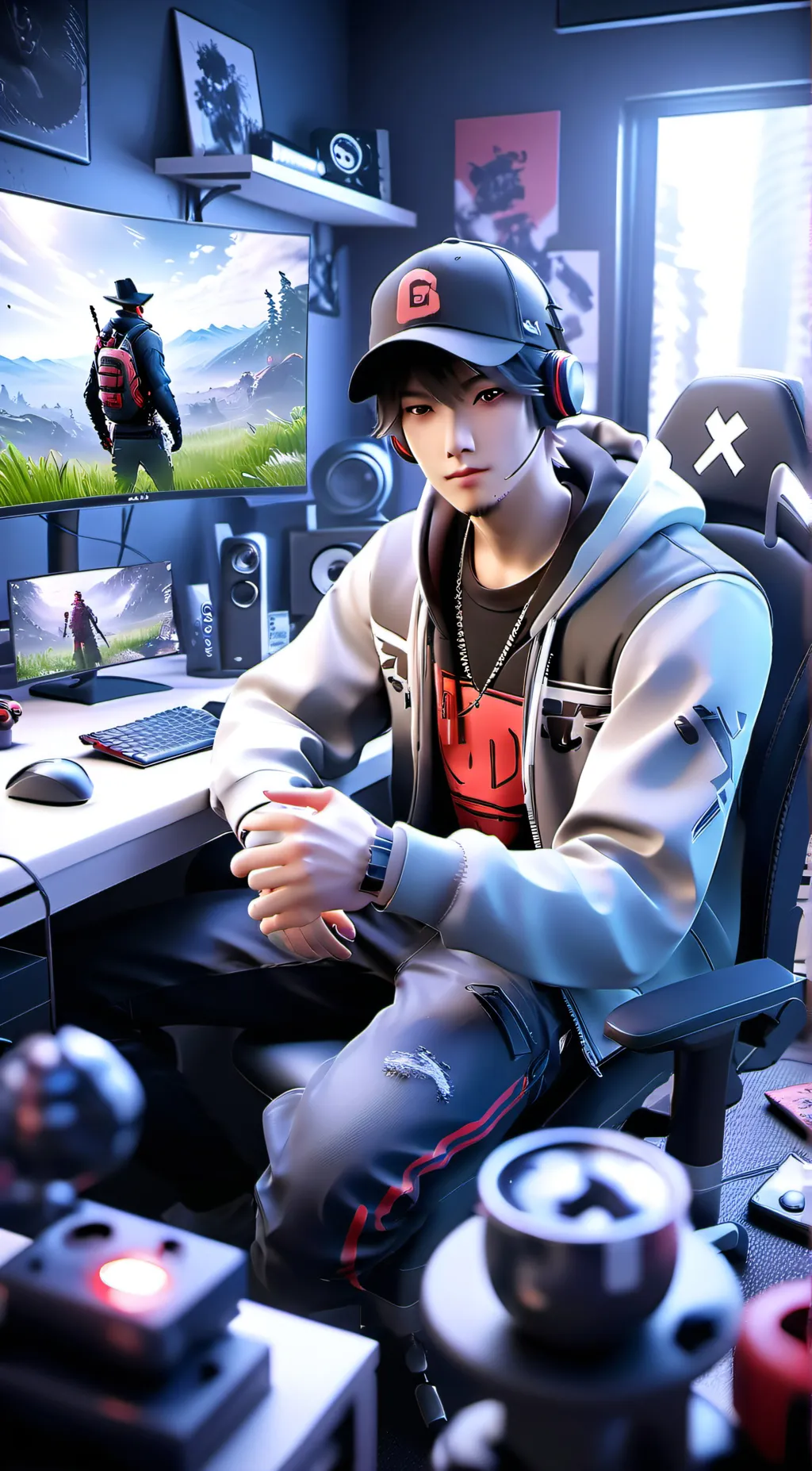 ai character: Typical Gamer background