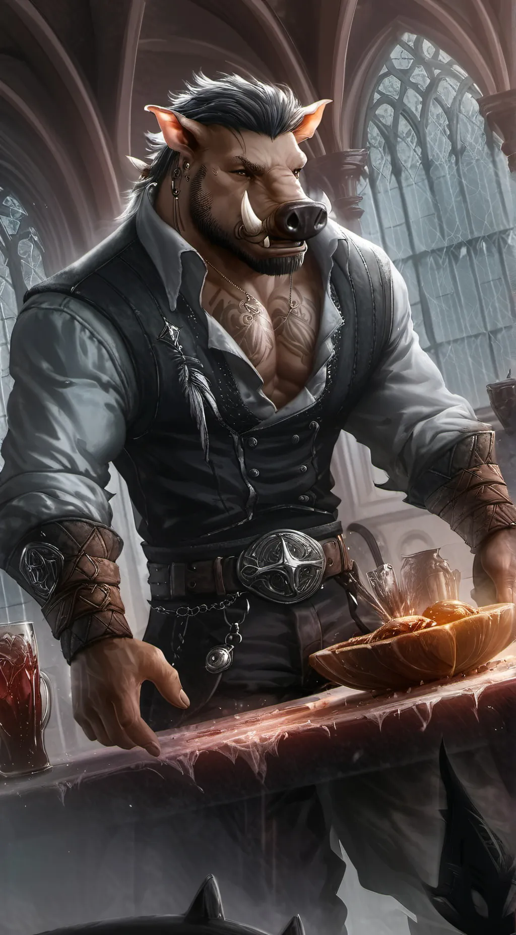 ai character: Boar daddy background