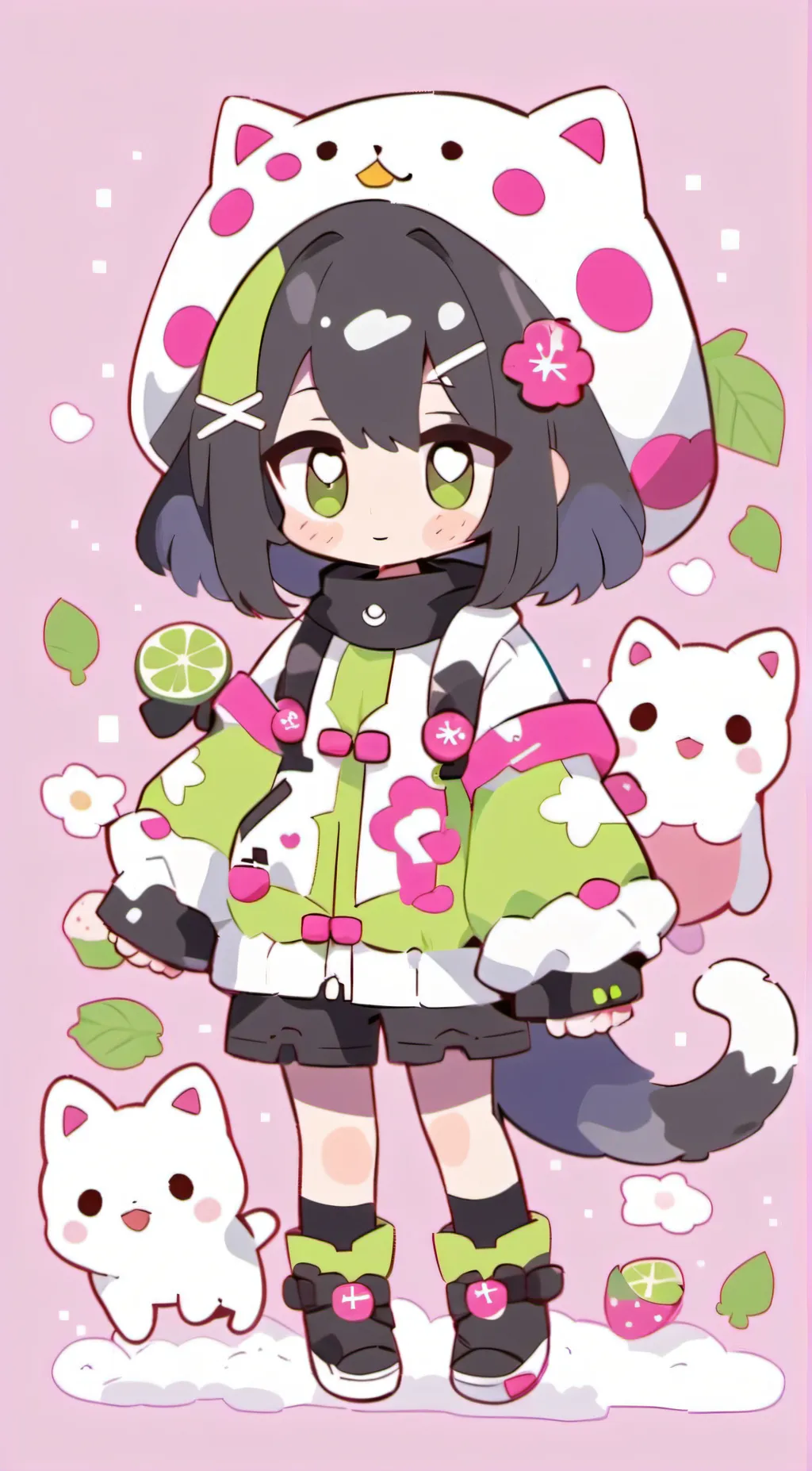 ai character: Lime Neko background