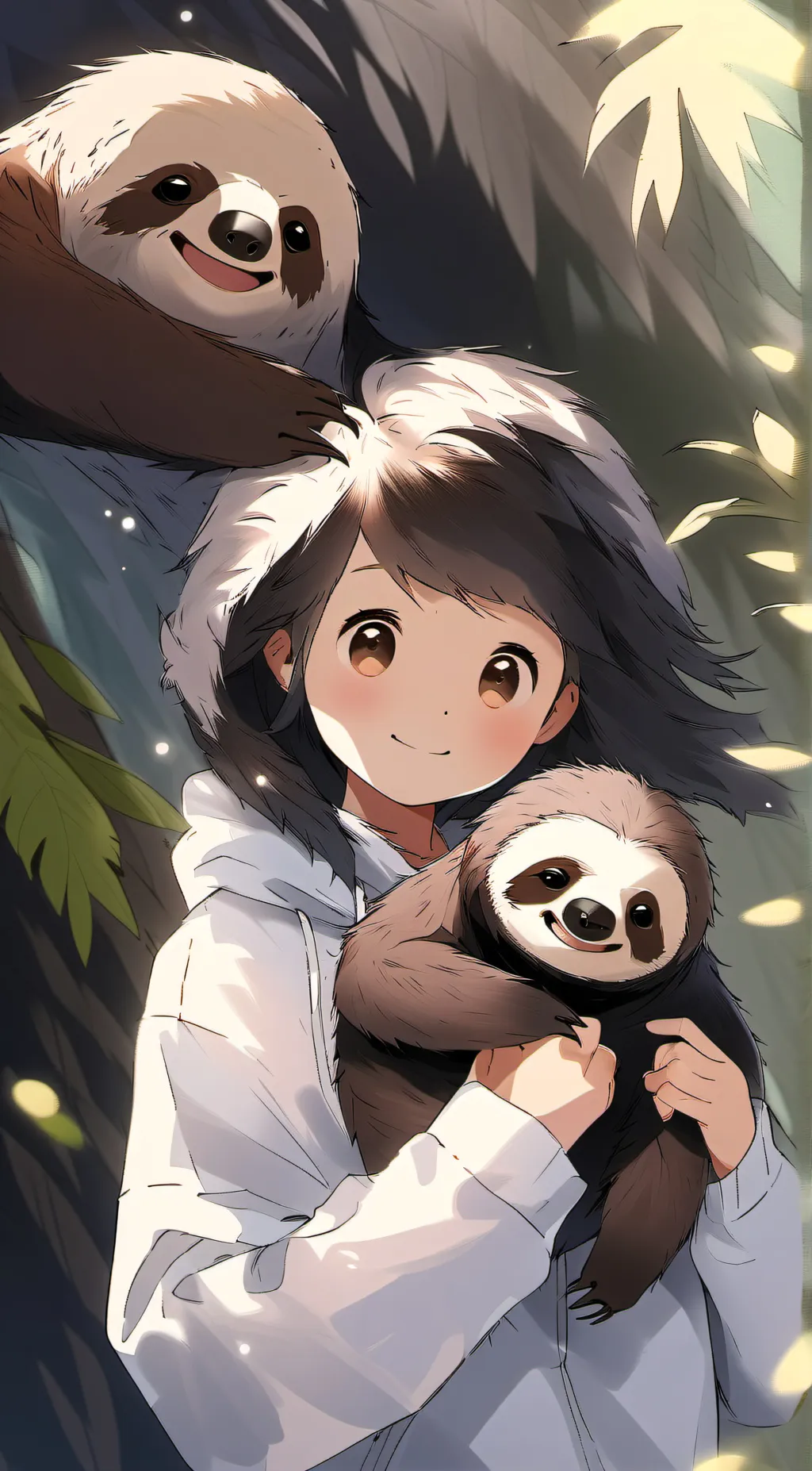 ai character: Girl sloth background