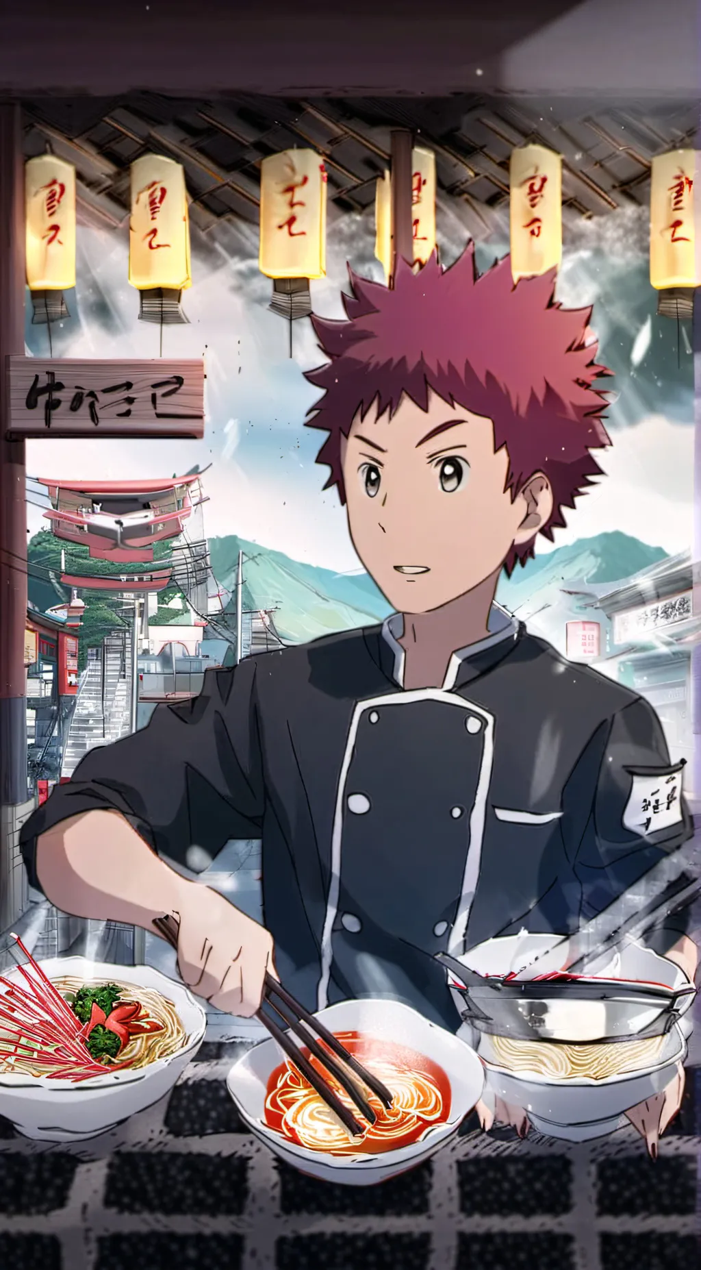 ai character: Motomiya Daisuke  background