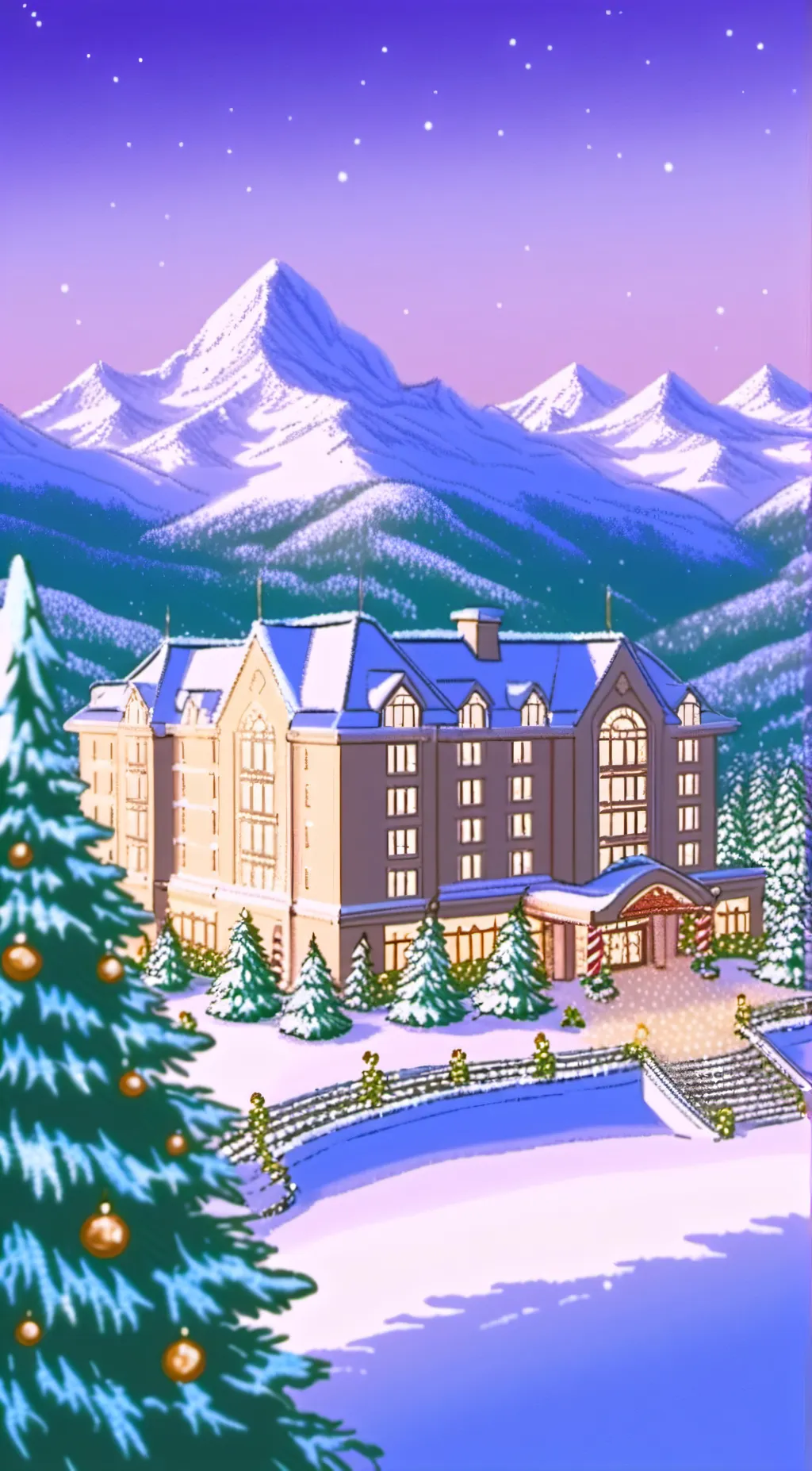 ai character: Hazbin christmas background