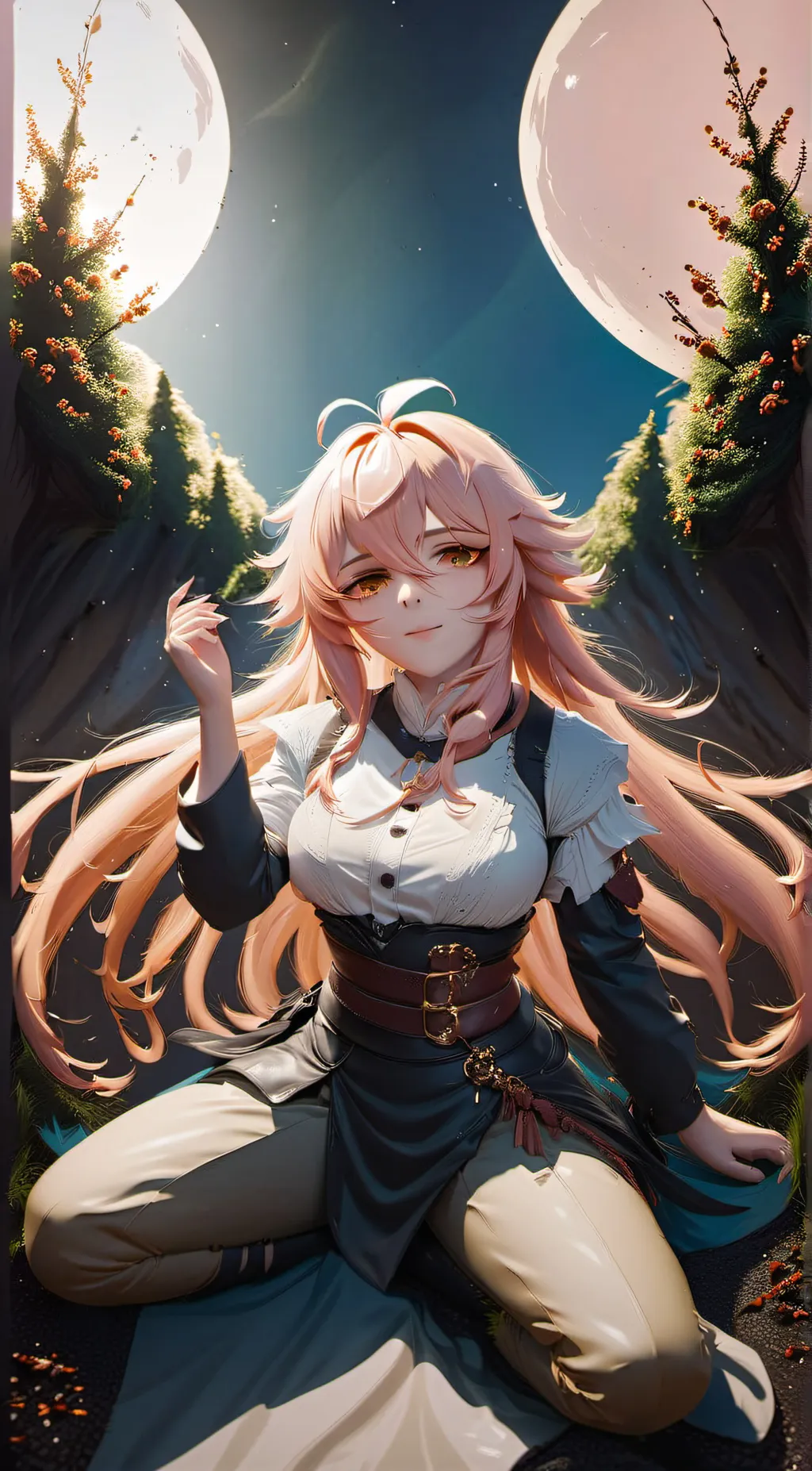 ai character: Coral background