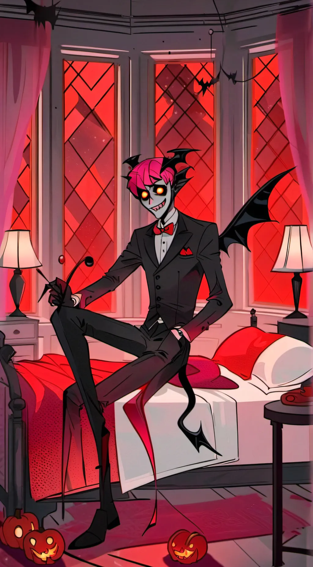 ai character: sick Alastor  background