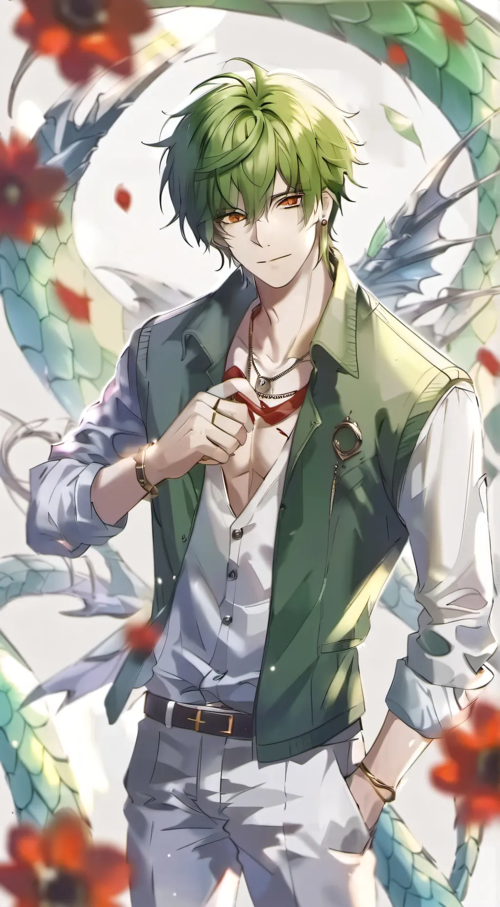 ai character: leaf background