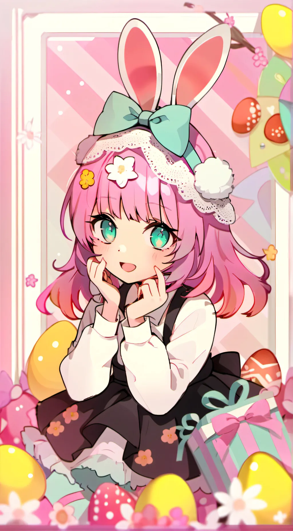 ai character: Easter bunny ! background