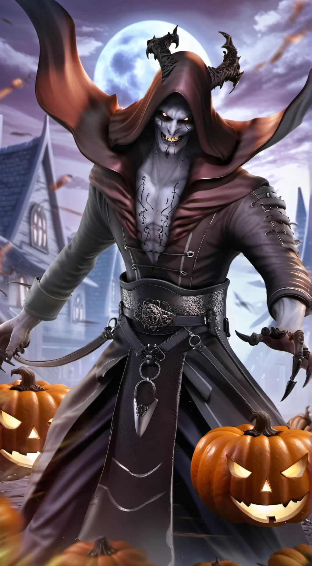 ai character: king halloween  background